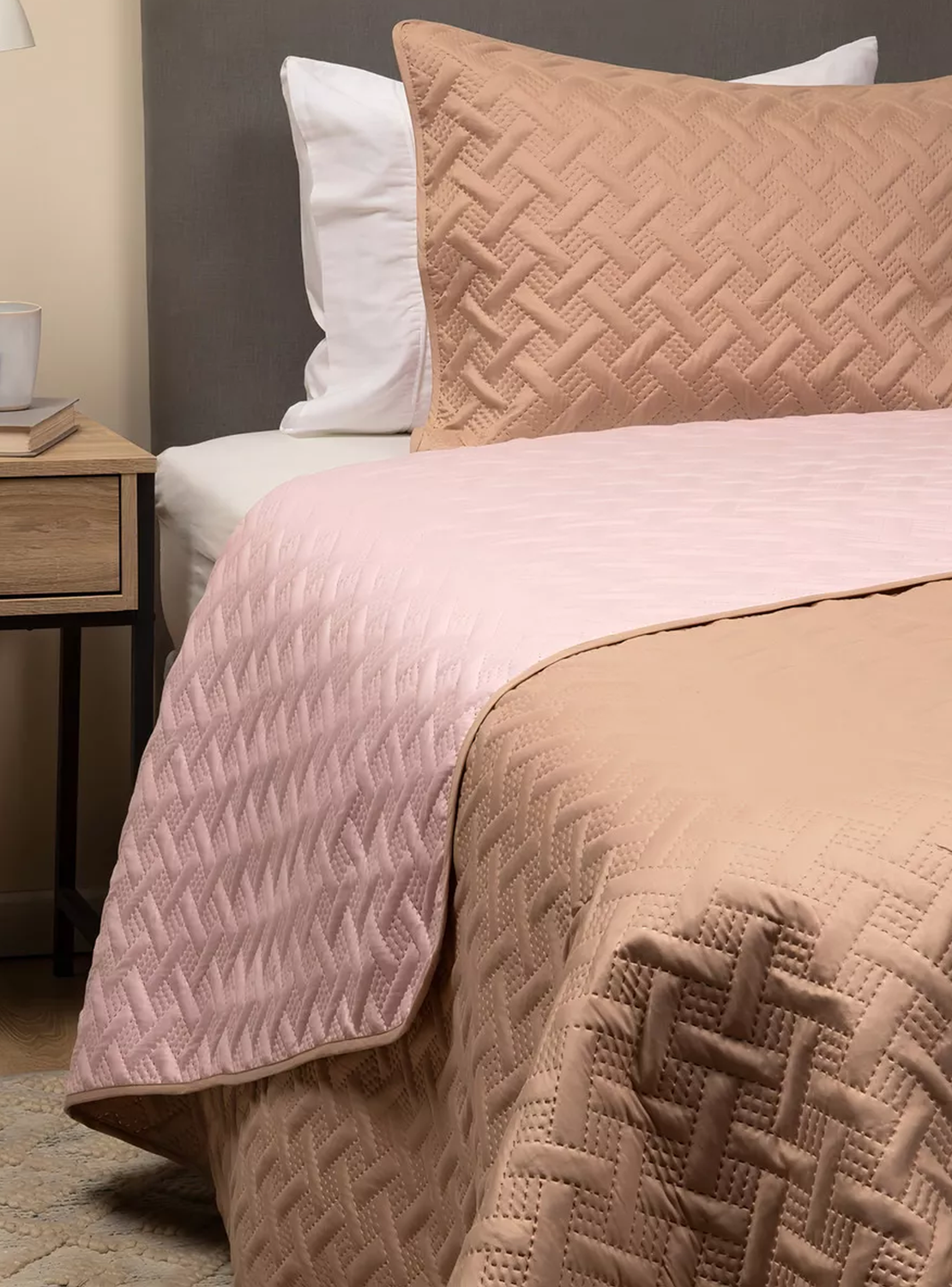 Cubrecama Quilt Reversible +Funda Almohada 1,5 Plaza-0