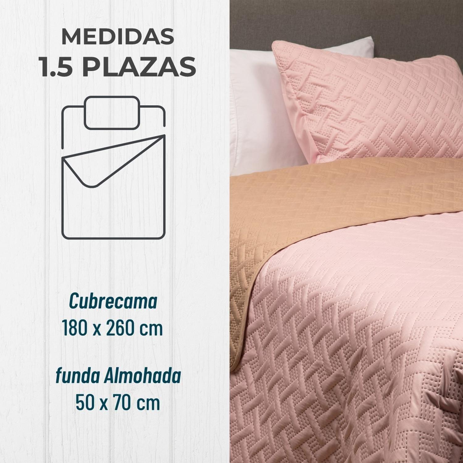 Cubrecama Quilt Reversible +Funda Almohada 1,5 Plaza-2