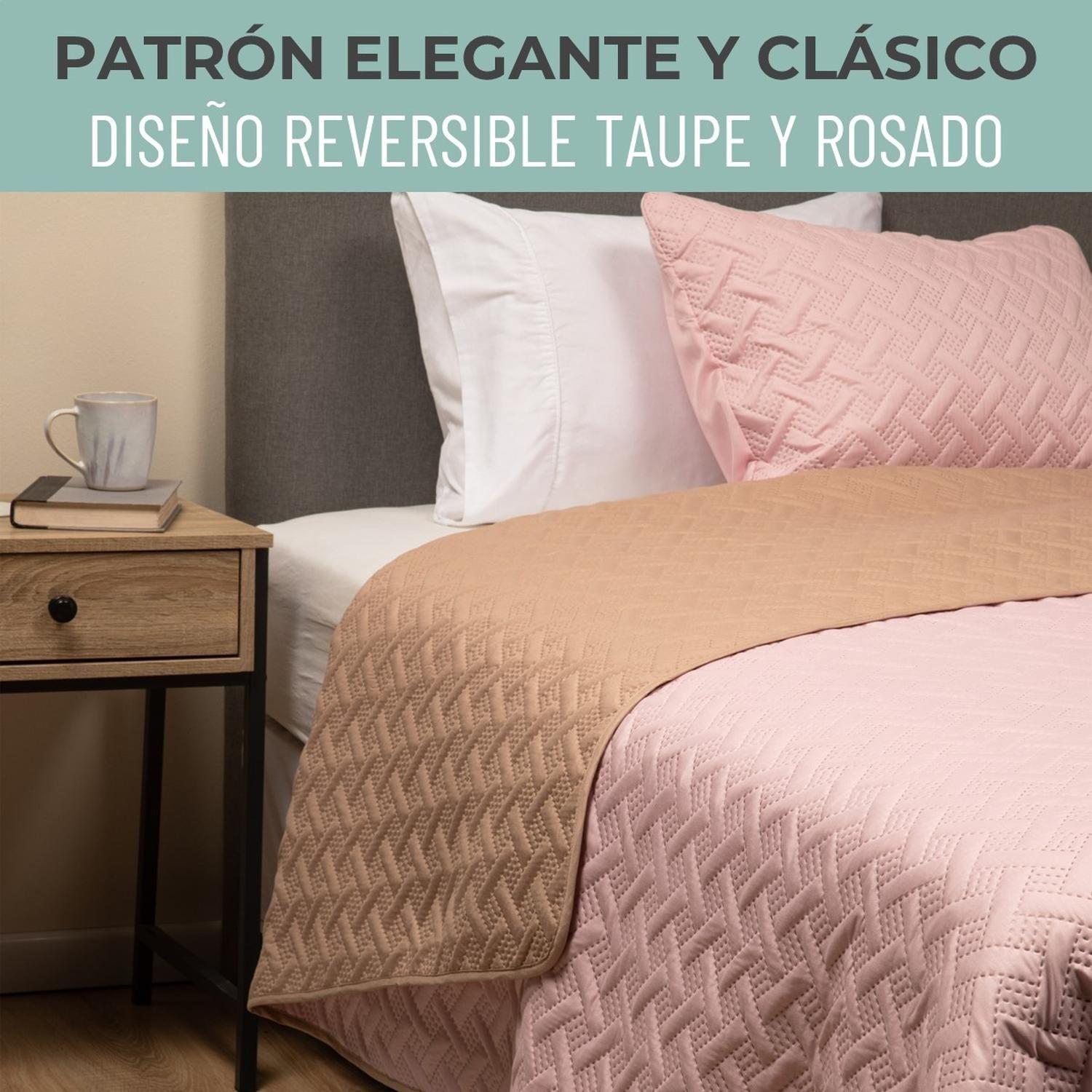 Cubrecama Quilt Reversible +Funda Almohada 1,5 Plaza-6
