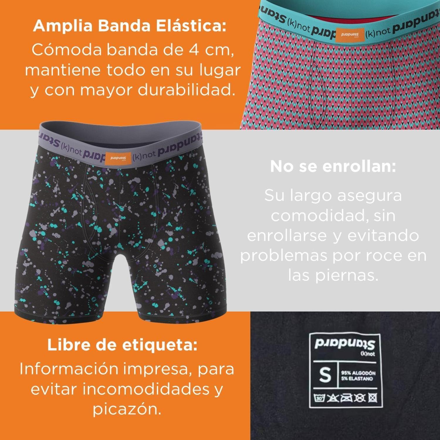 Boxer Hombre Algodon Calzoncillos Standard Pack de 3-3