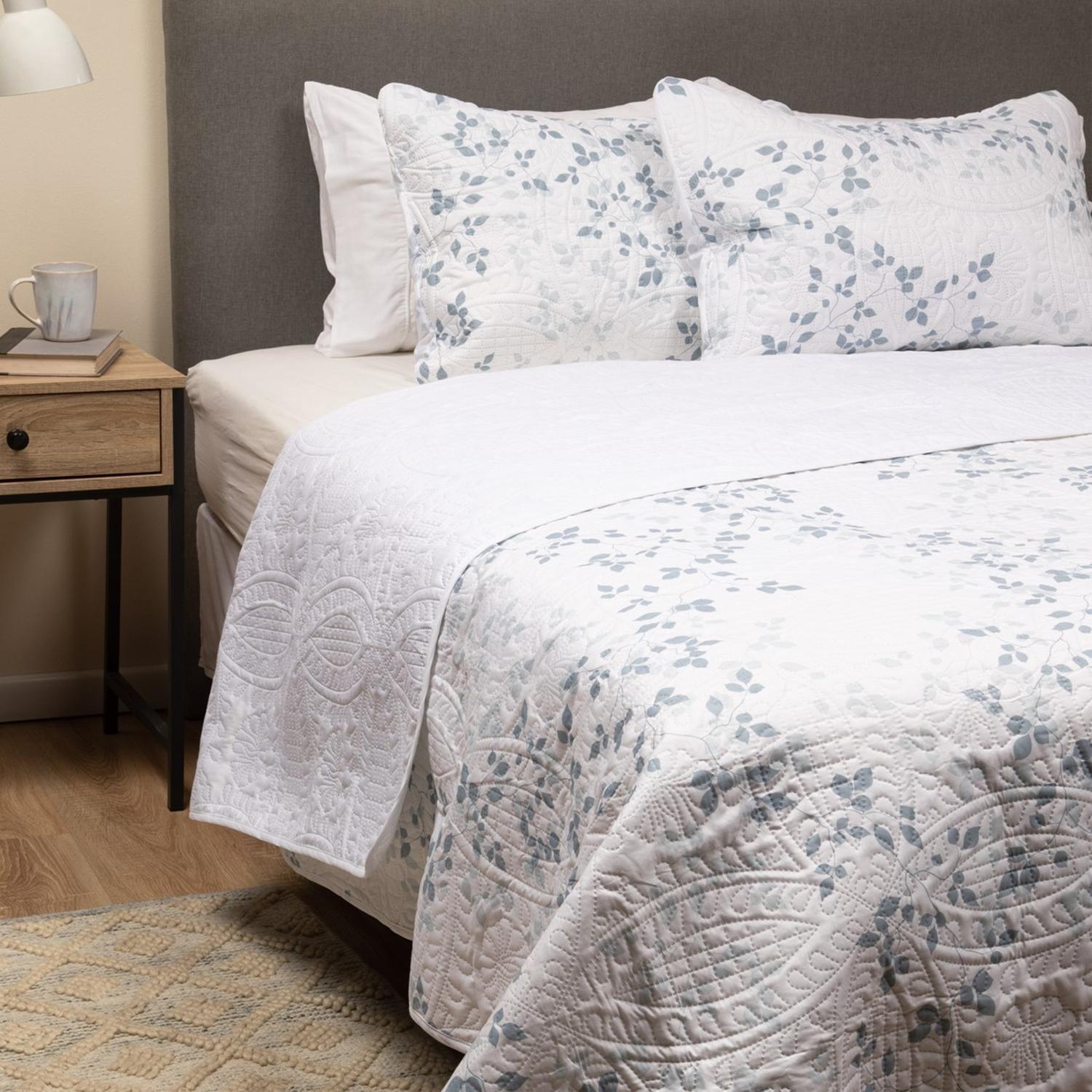 Cubrecama Cobertor 2 Plazas Quilt Estampado Reversible Set-0