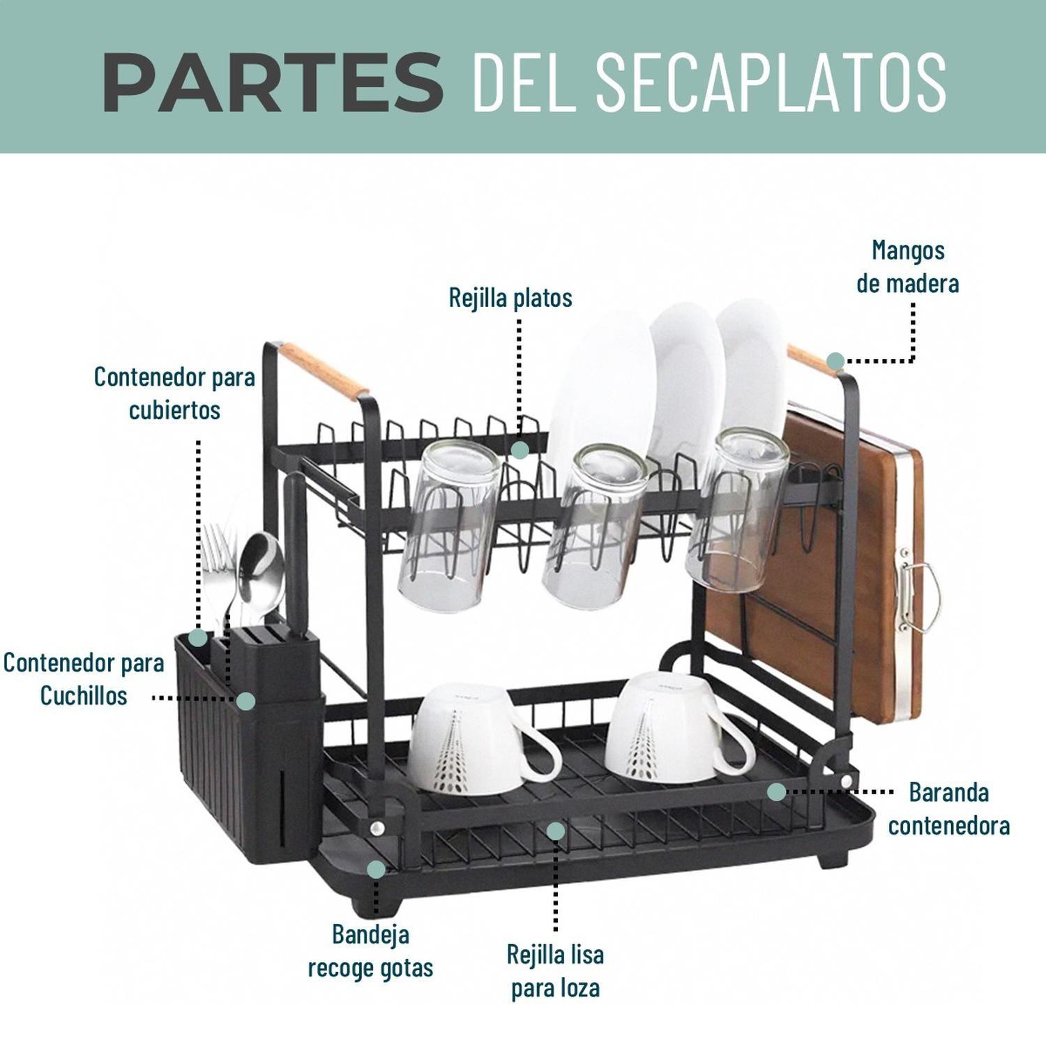 Secaplatos Escurridor de Platos Loza Inoxidable CasaTua-6