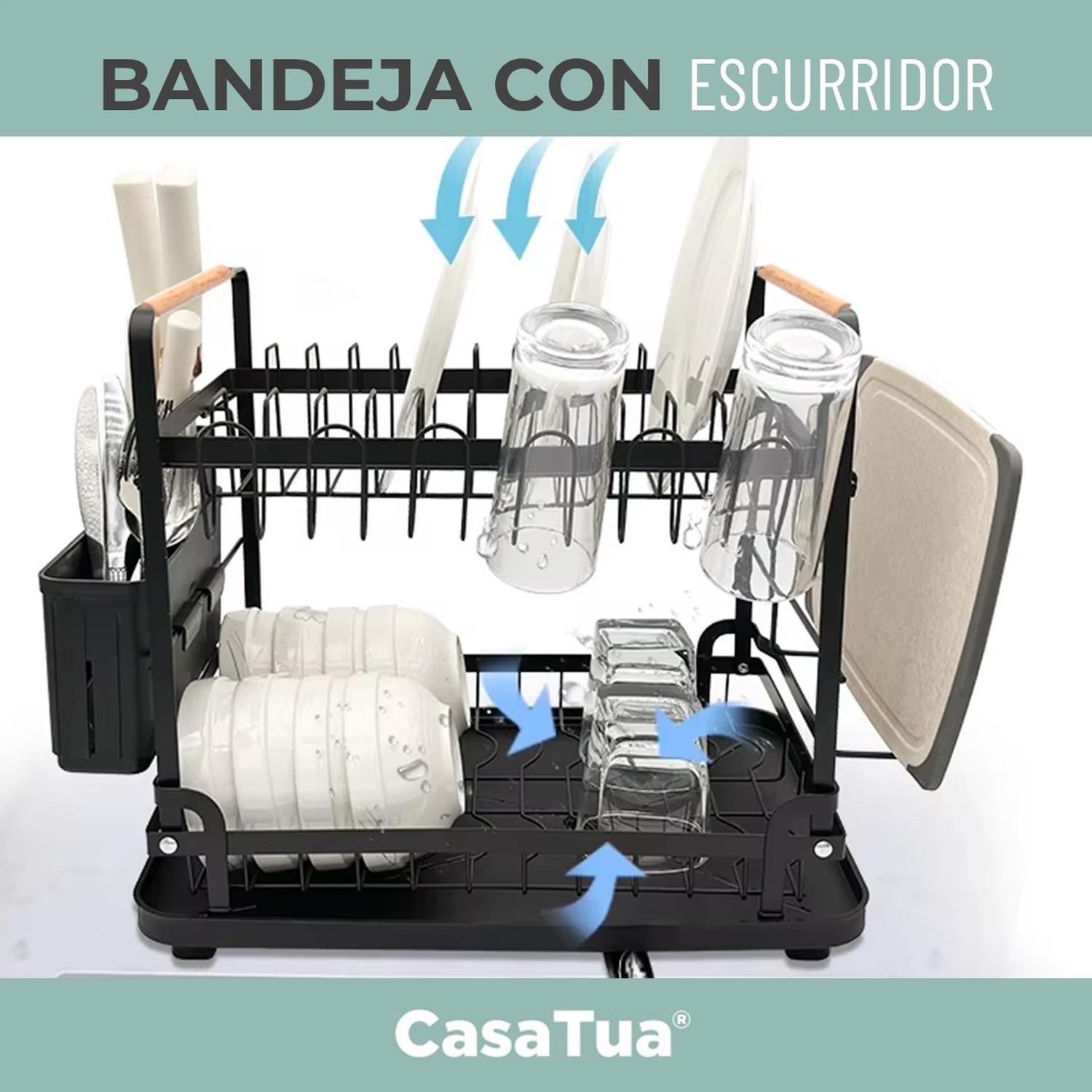 Secaplatos Escurridor de Platos Loza Inoxidable CasaTua-7