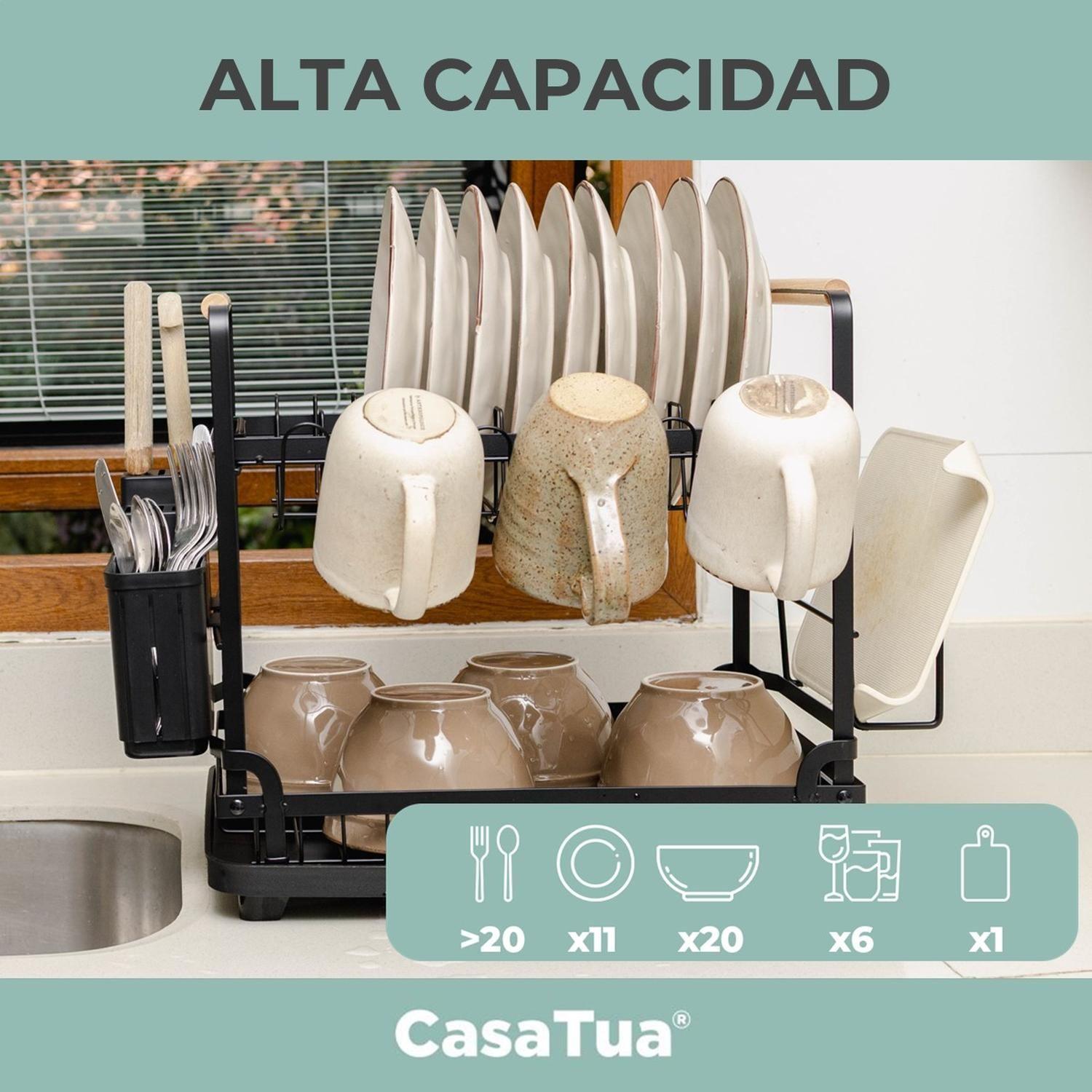 Secaplatos Escurridor de Platos Loza Inoxidable CasaTua-3
