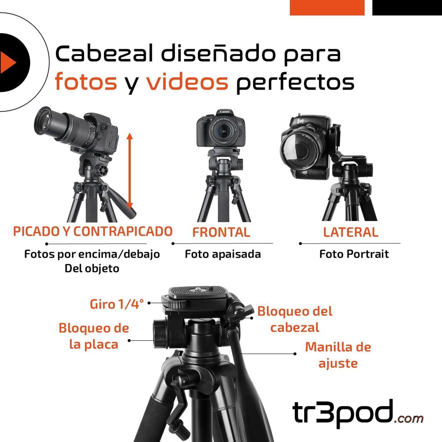 Tripode Camara Celular Tr3pod Aluminio Plegable + Control-4