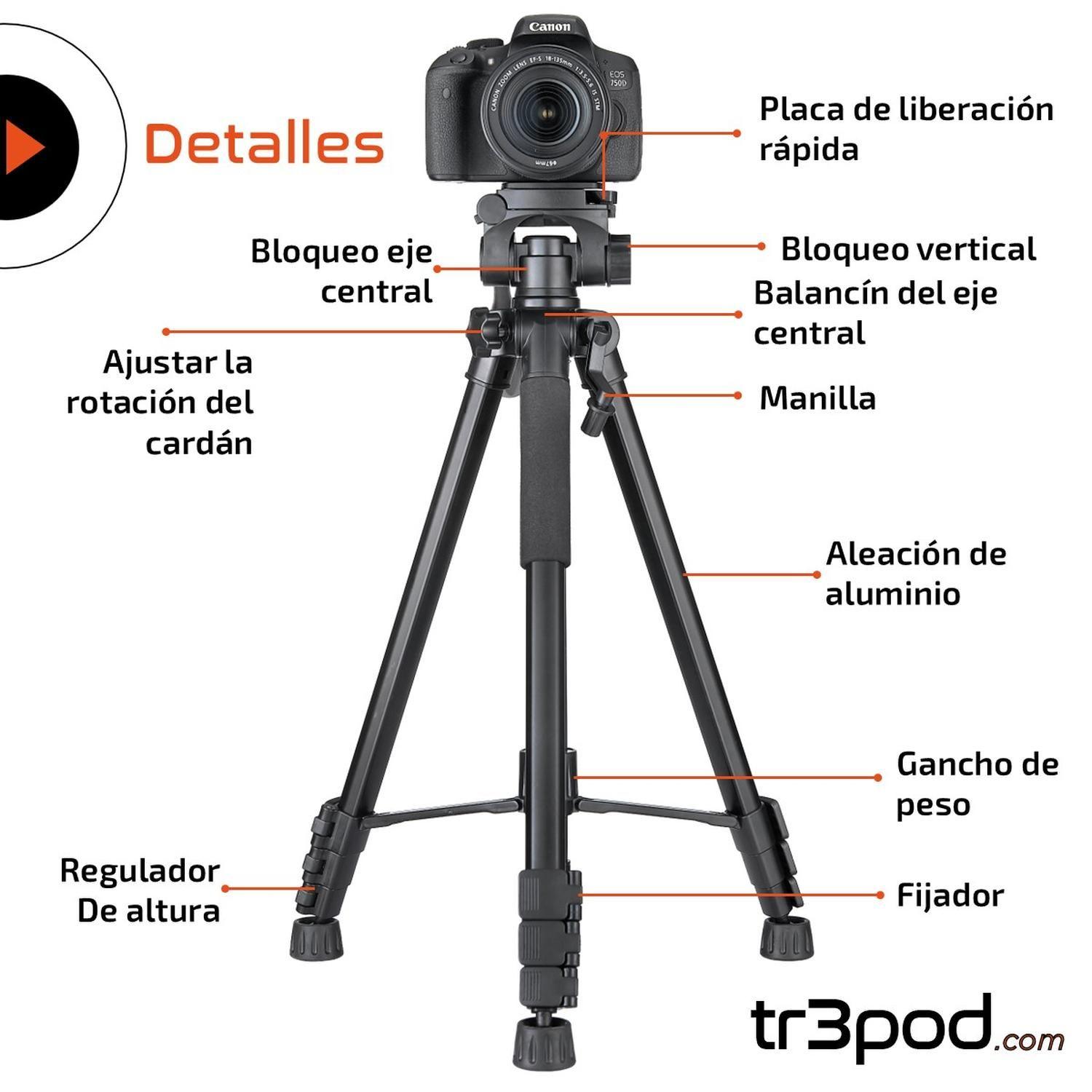 Tripode Camara Celular Tr3pod Aluminio Plegable + Control-9