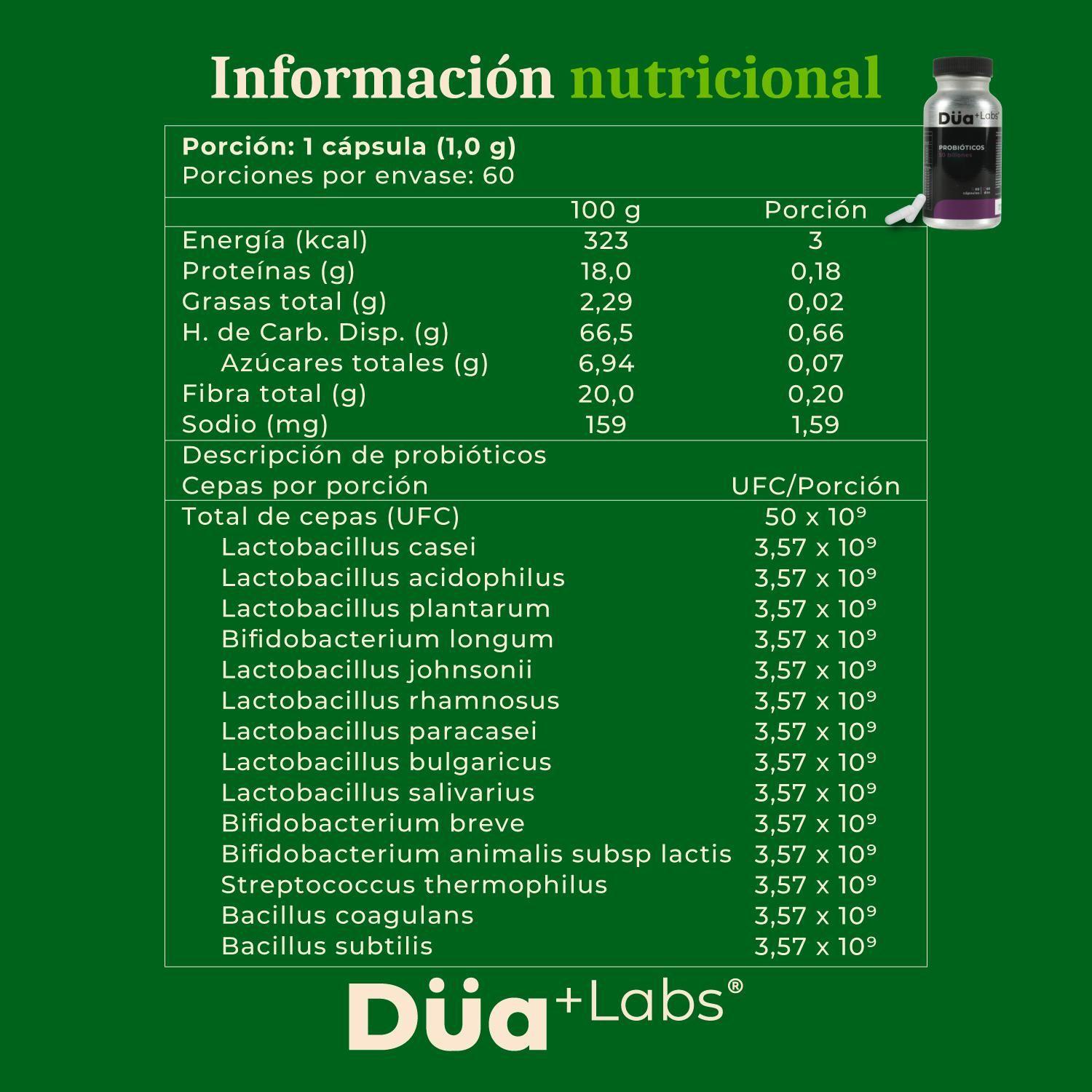 Probioticos 50 Billones Düa Labs® 60 Cápsulas Para 60 días-7
