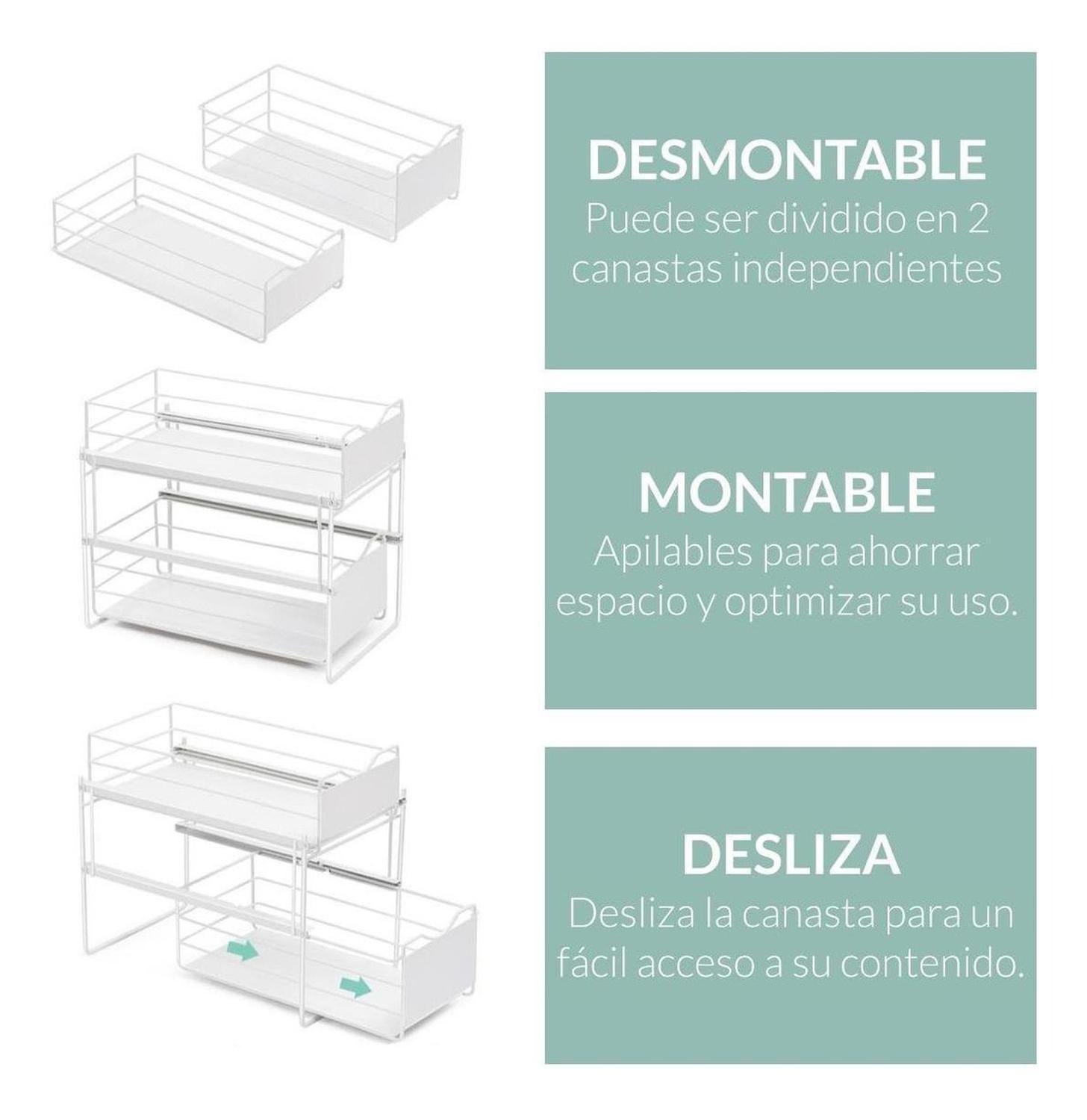 Organizador Estante Multiuso CasaTua Cocina Baño Blanco blanco-2