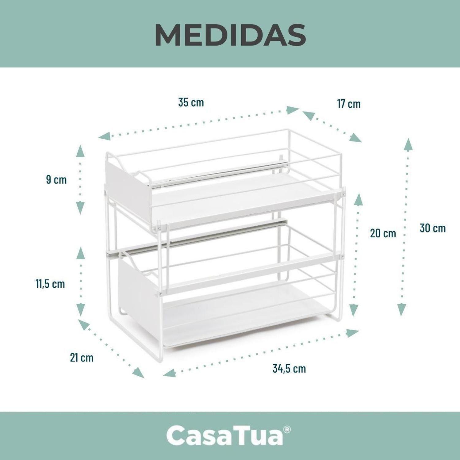 Organizador Estante Multiuso CasaTua Cocina Baño Blanco blanco-3