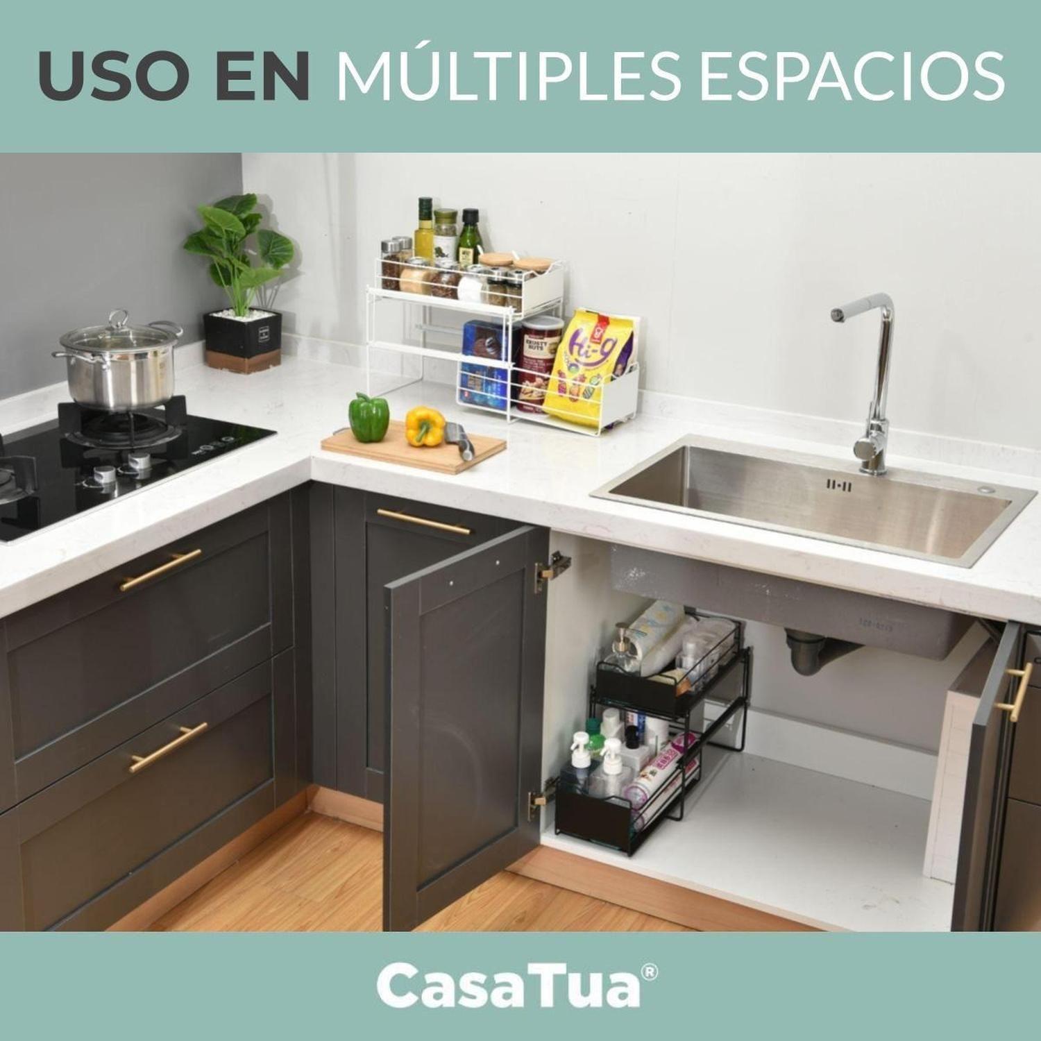 Organizador Estante Multiuso CasaTua Cocina Baño Blanco blanco-4