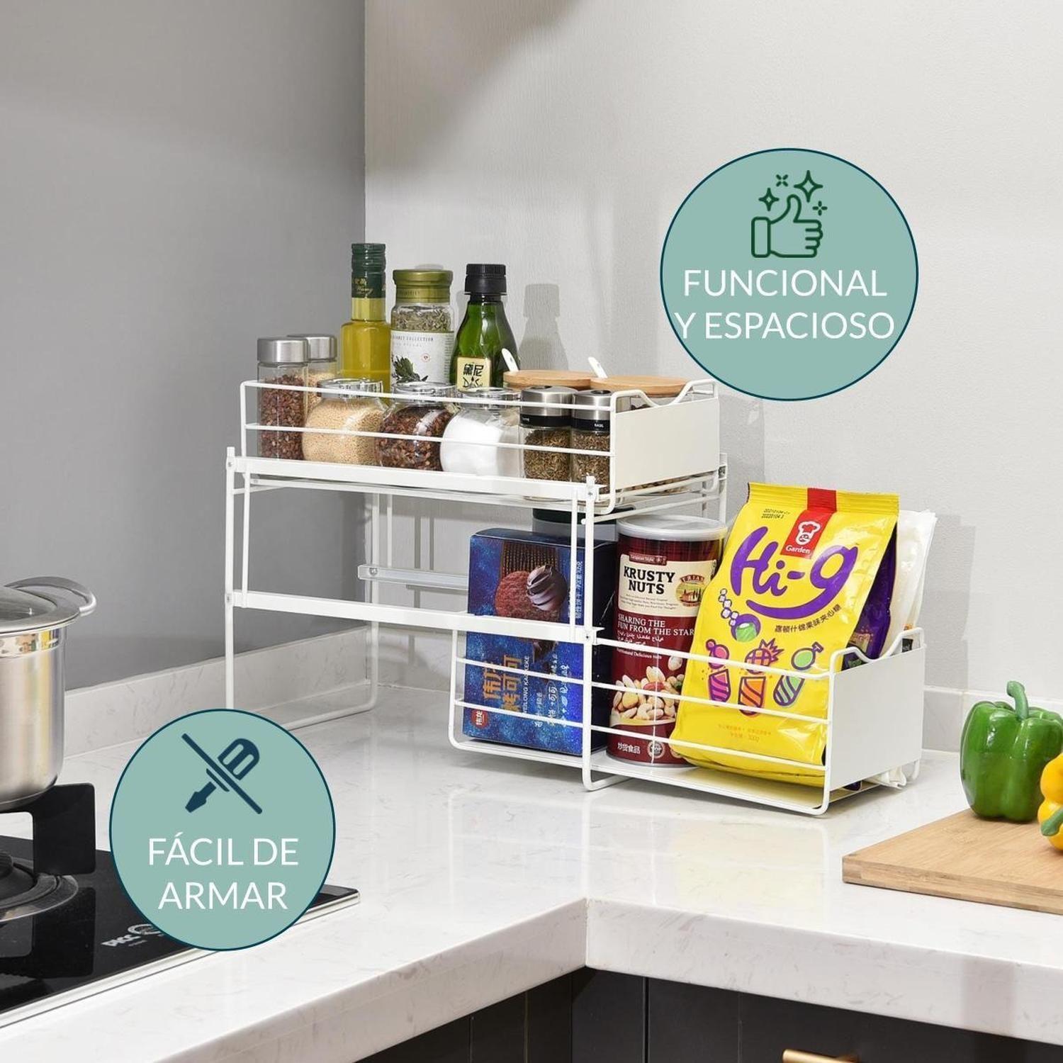 Organizador Estante Multiuso CasaTua Cocina Baño Blanco blanco-6