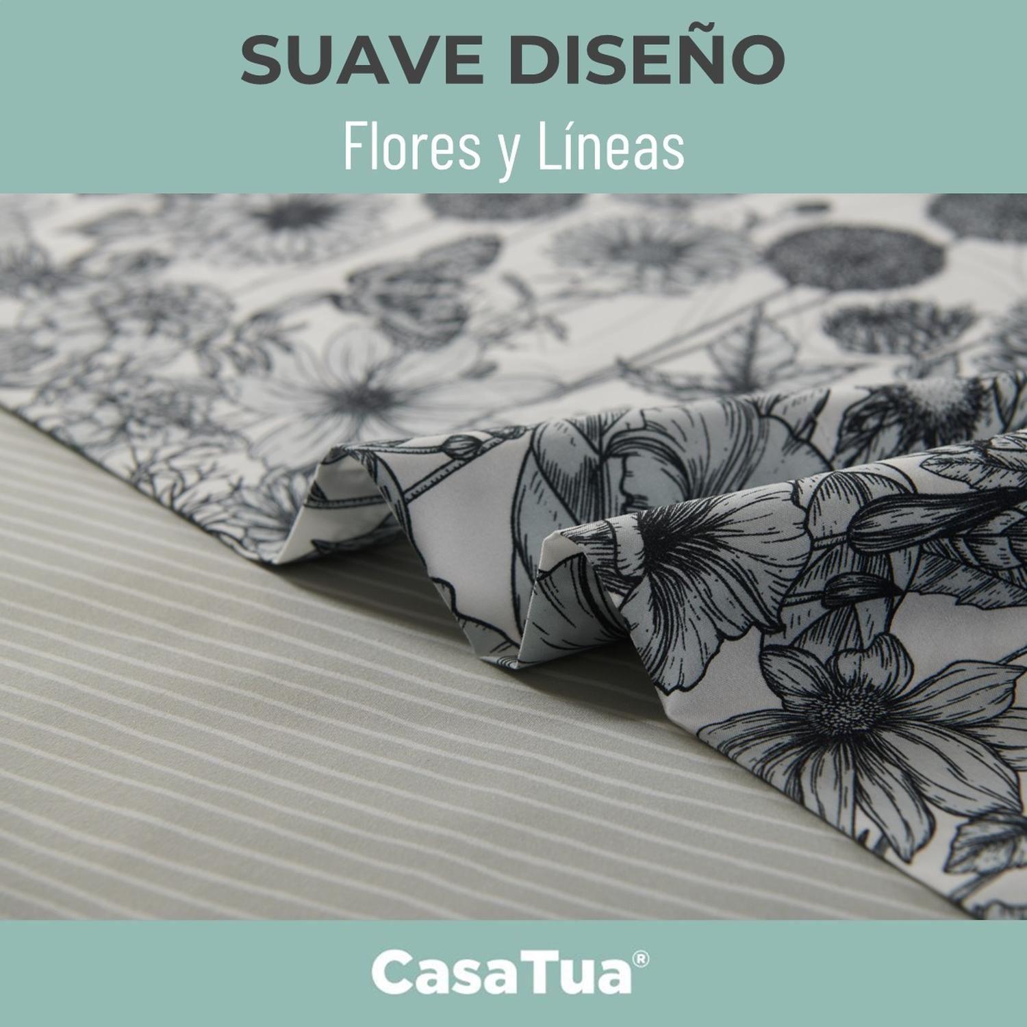 Juego Sabanas Estampadas Ultra Suave +Funda Almohada Casatua 1.5 PlazasDiseño 4-4