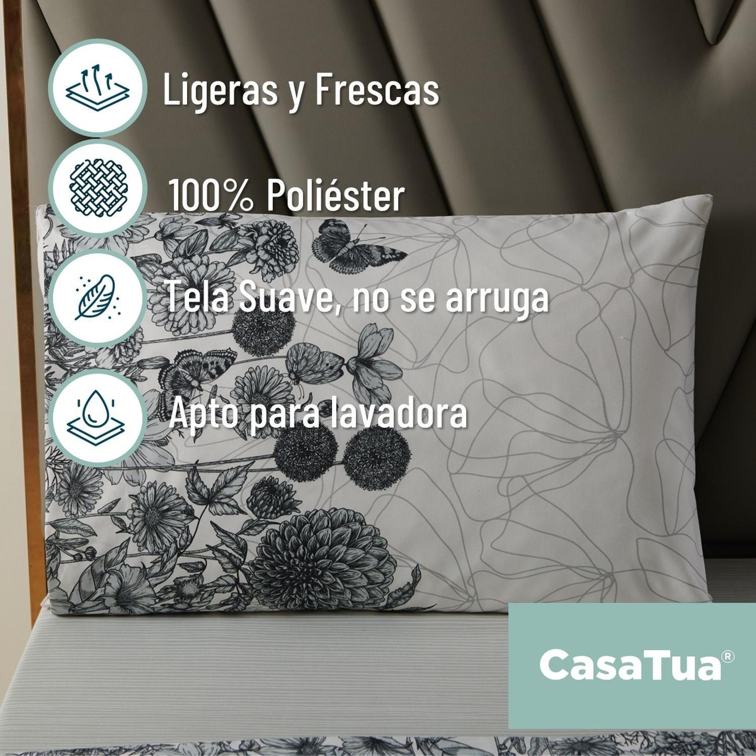 Juego Sabanas Estampadas Ultra Suave +Funda Almohada Casatua 1.5 PlazasDiseño 4-6