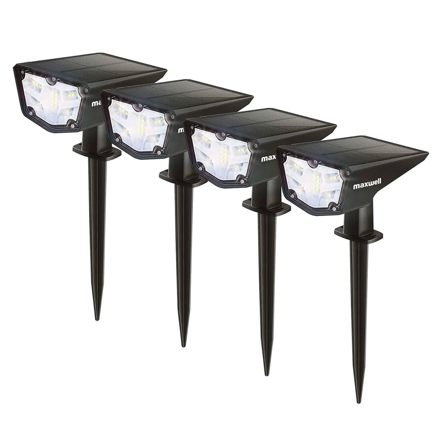 Foco Estaca Led Solar Jardin Maxwell Impermeable Set x4-0