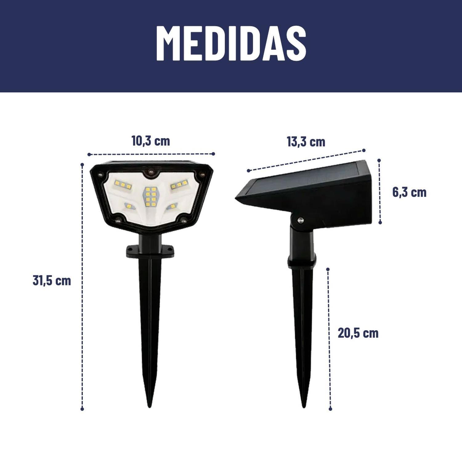 Foco Estaca Led Solar Jardin Maxwell Impermeable Set x4-6