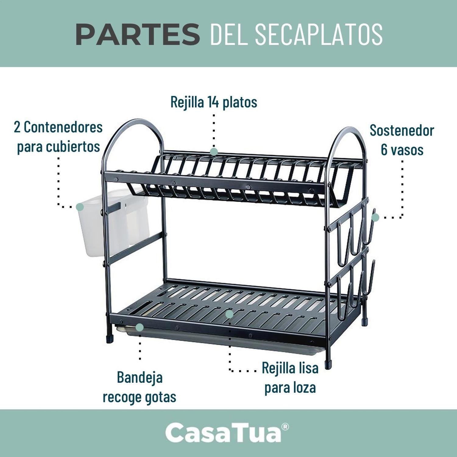 Secaplatos Escurridor 2 Niveles Aluminio 100% Inoxidable-4