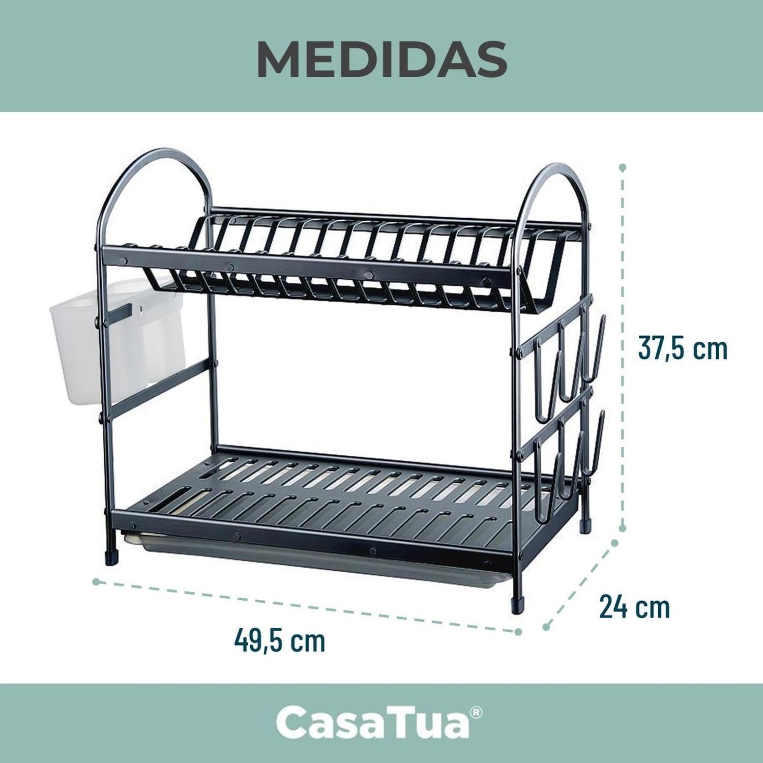 Secaplatos Escurridor 2 Niveles Aluminio 100% Inoxidable-7