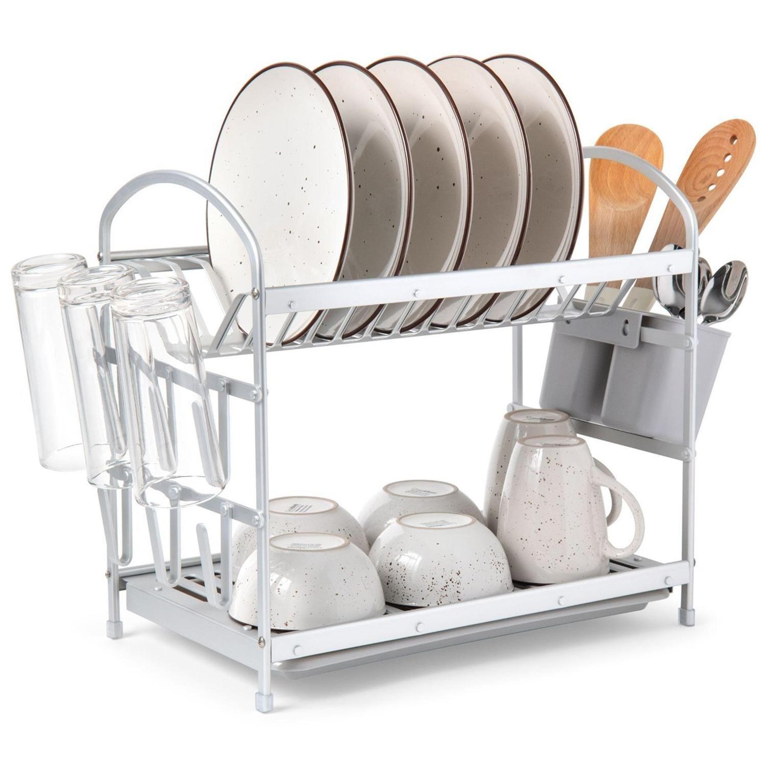 Secaplatos Escurridor 2 Niveles Aluminio 100% Inoxidable-0