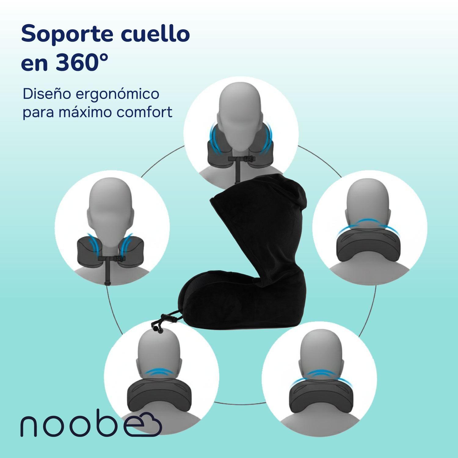 Cojin Viaje Ergonomico Noobe Almohada Cuello Viscoelastica-8