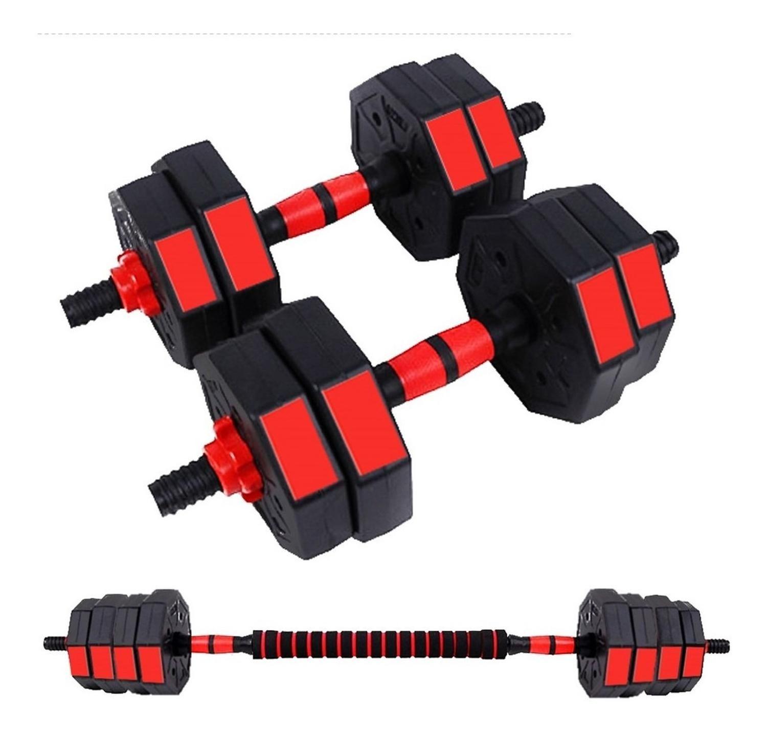 Mancuernas Ajustables Set 2en1 Fitnics + Barra Peso Tot 10kg-0