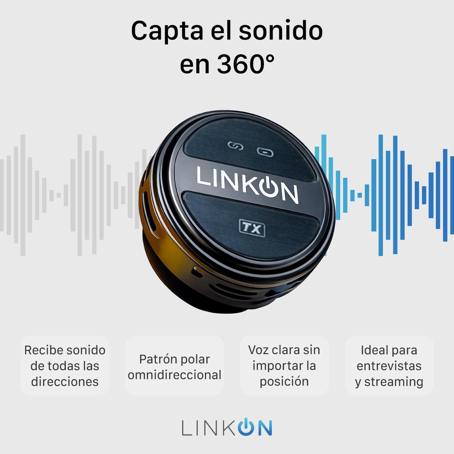 Microfono Inalambrico Linkon Solapa Bateria Larga Duración-5