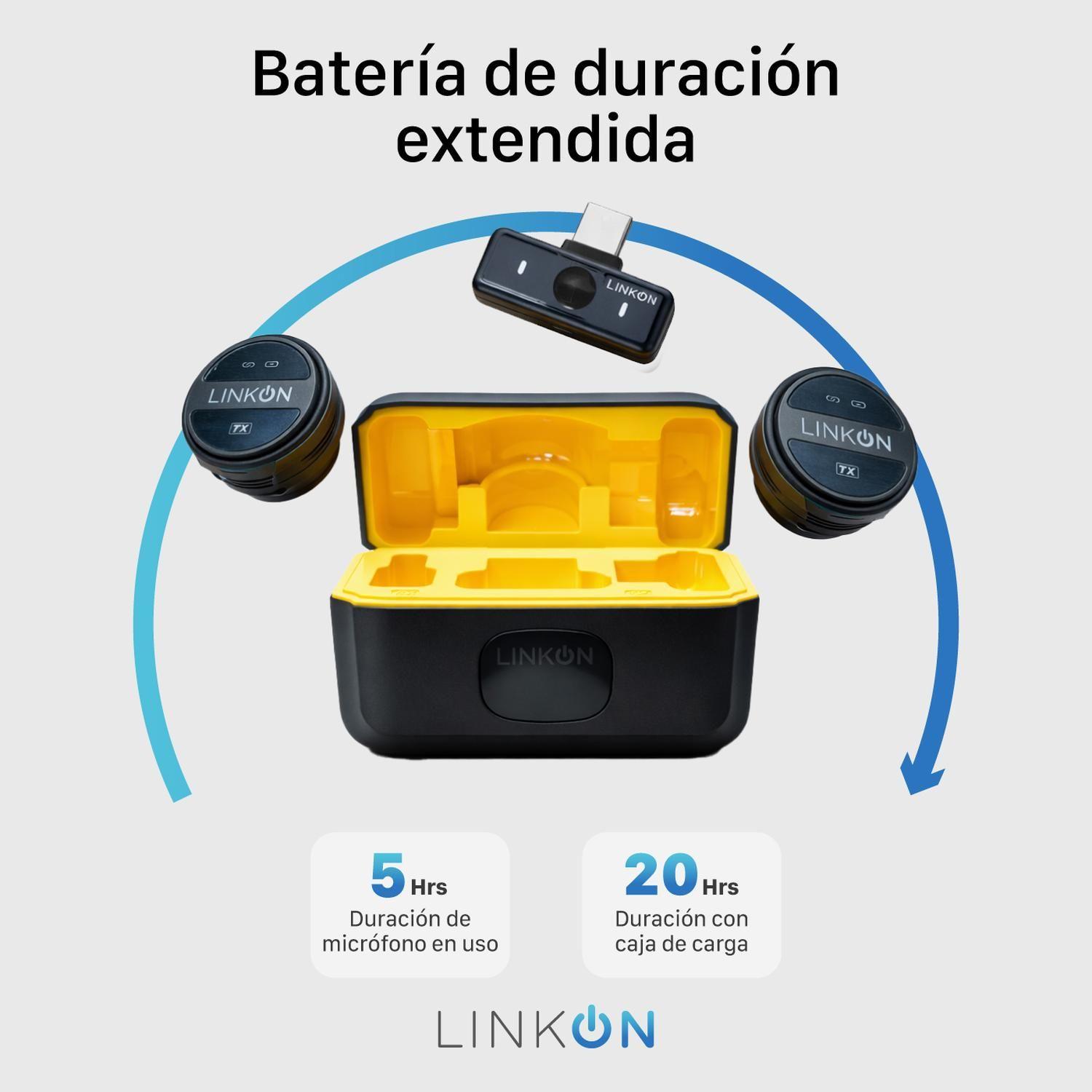 Microfono Inalambrico Linkon Solapa Bateria Larga Duración-6