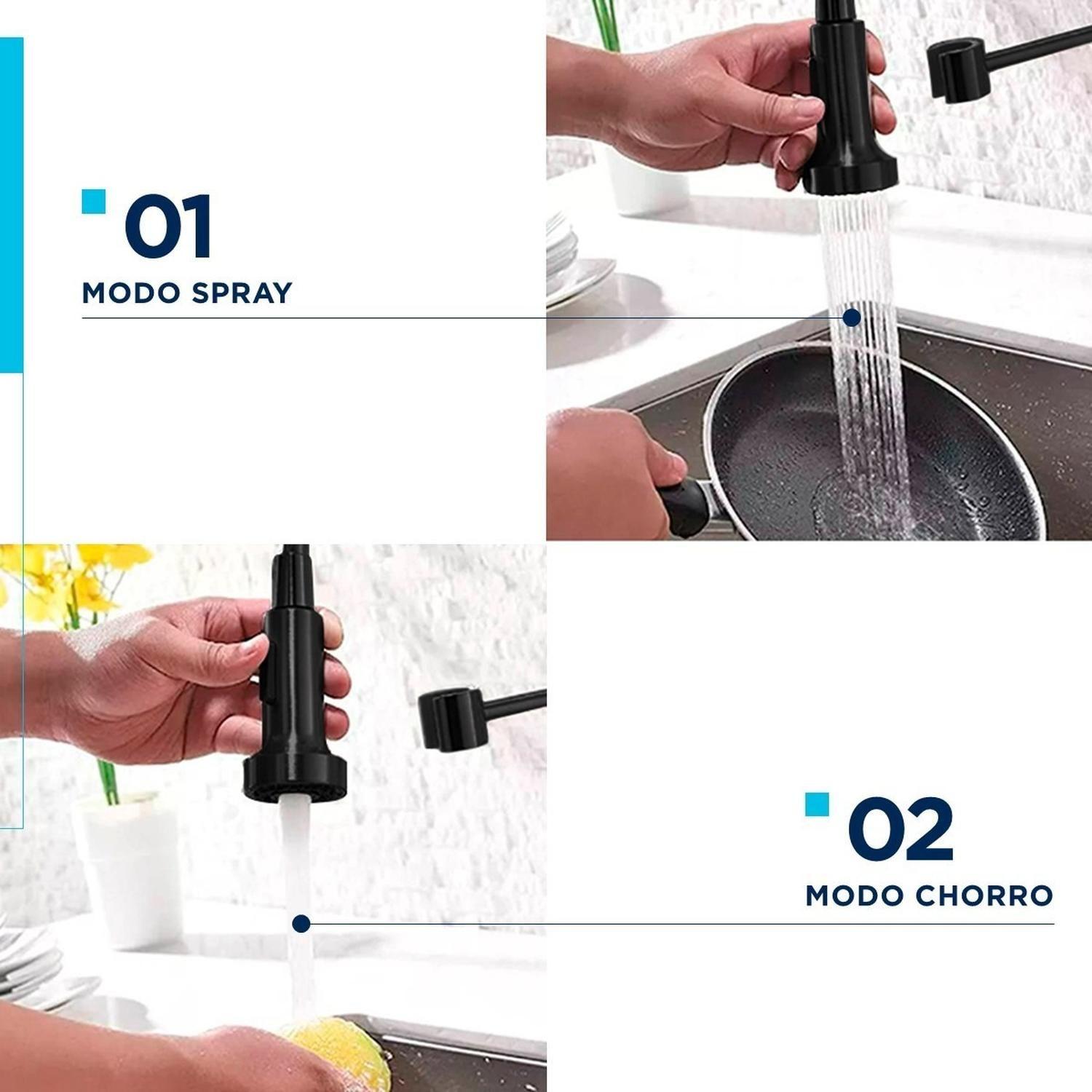 Llave Monomando Lavaplatos Flexible Griferia Niquel-3