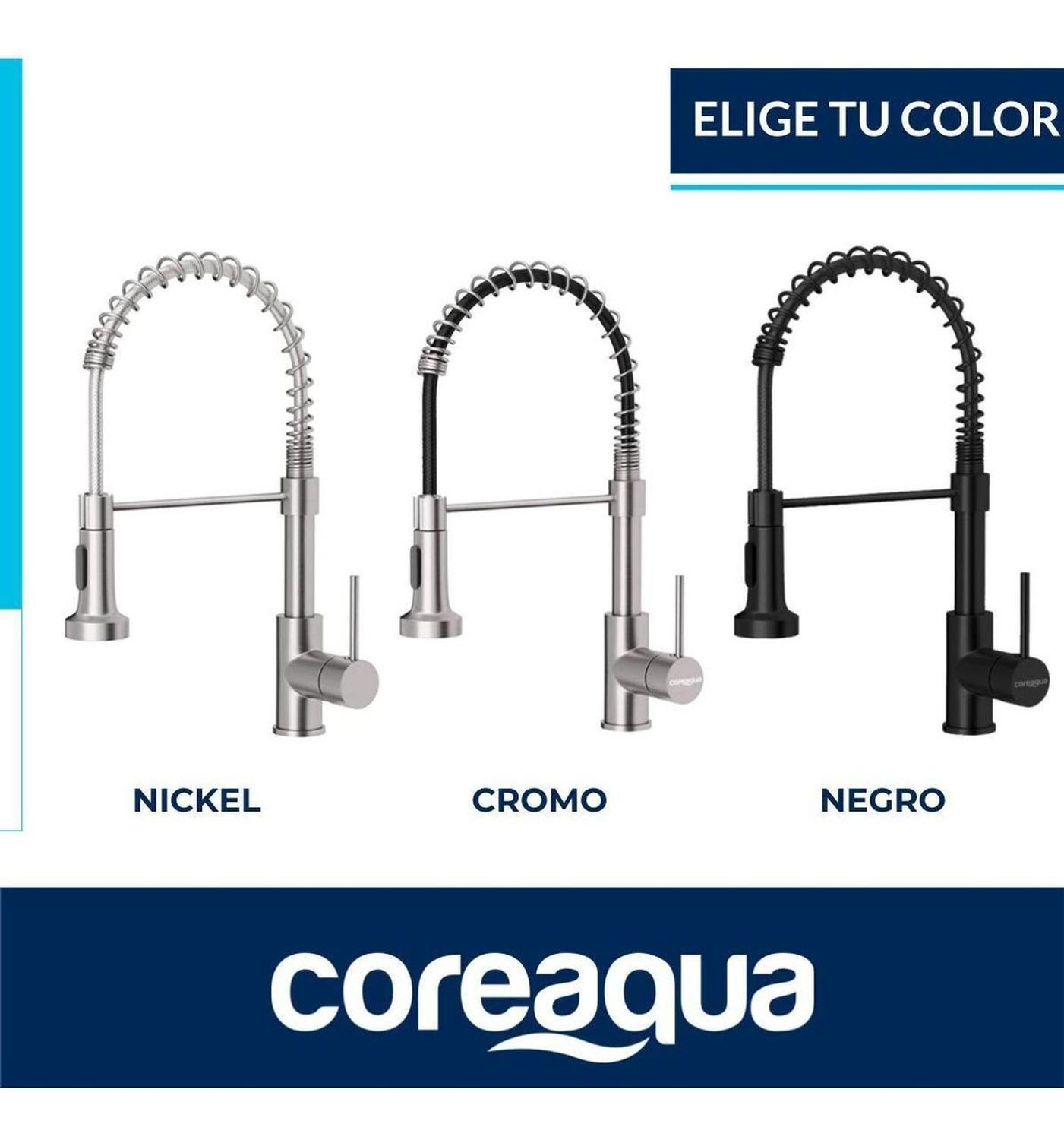 Llave Monomando Lavaplatos Flexible Griferia Niquel-6