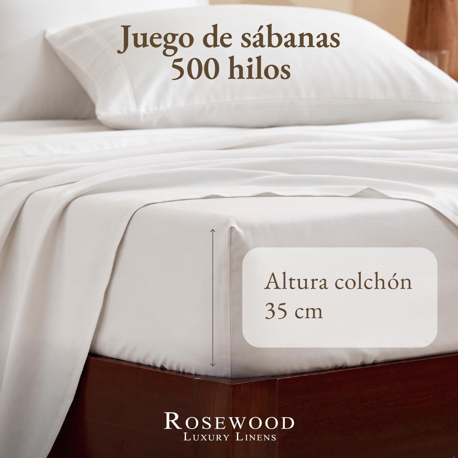 Sabanas King 100% Algodon 500 Hilos Premium Rosewood-4