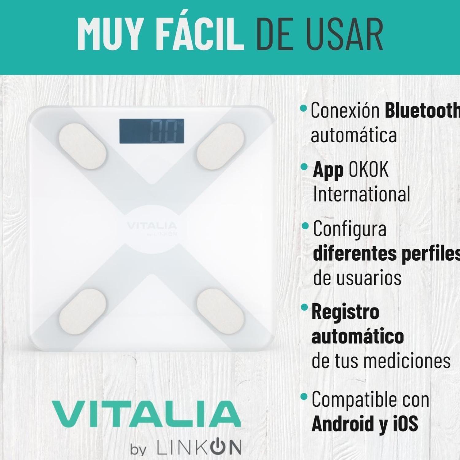 Pesa Balanza Digital Inteligente Bascula Baño Bluetooth App-2
