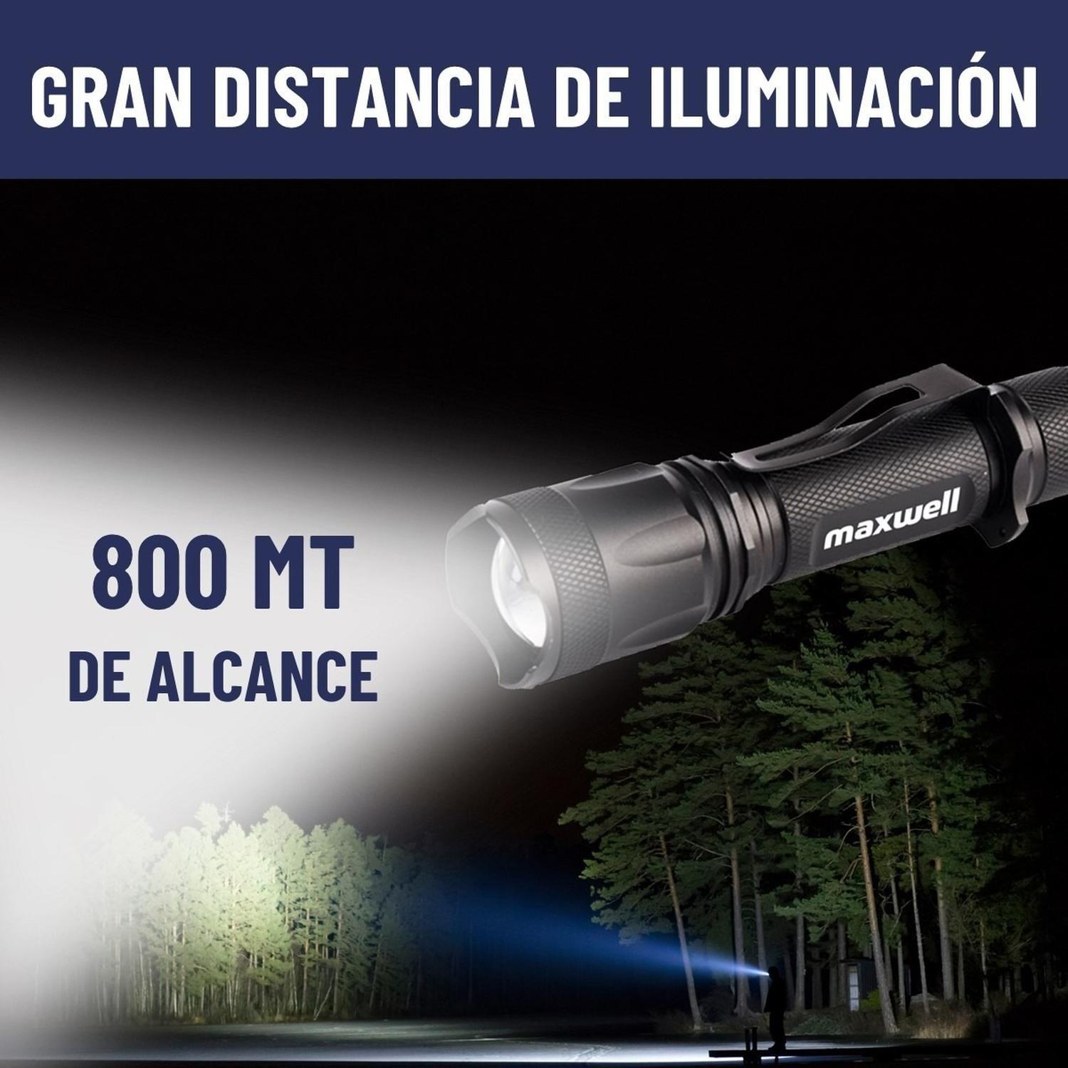 Linterna Led Tactica Maxwell Recargable USB Impermeable-5