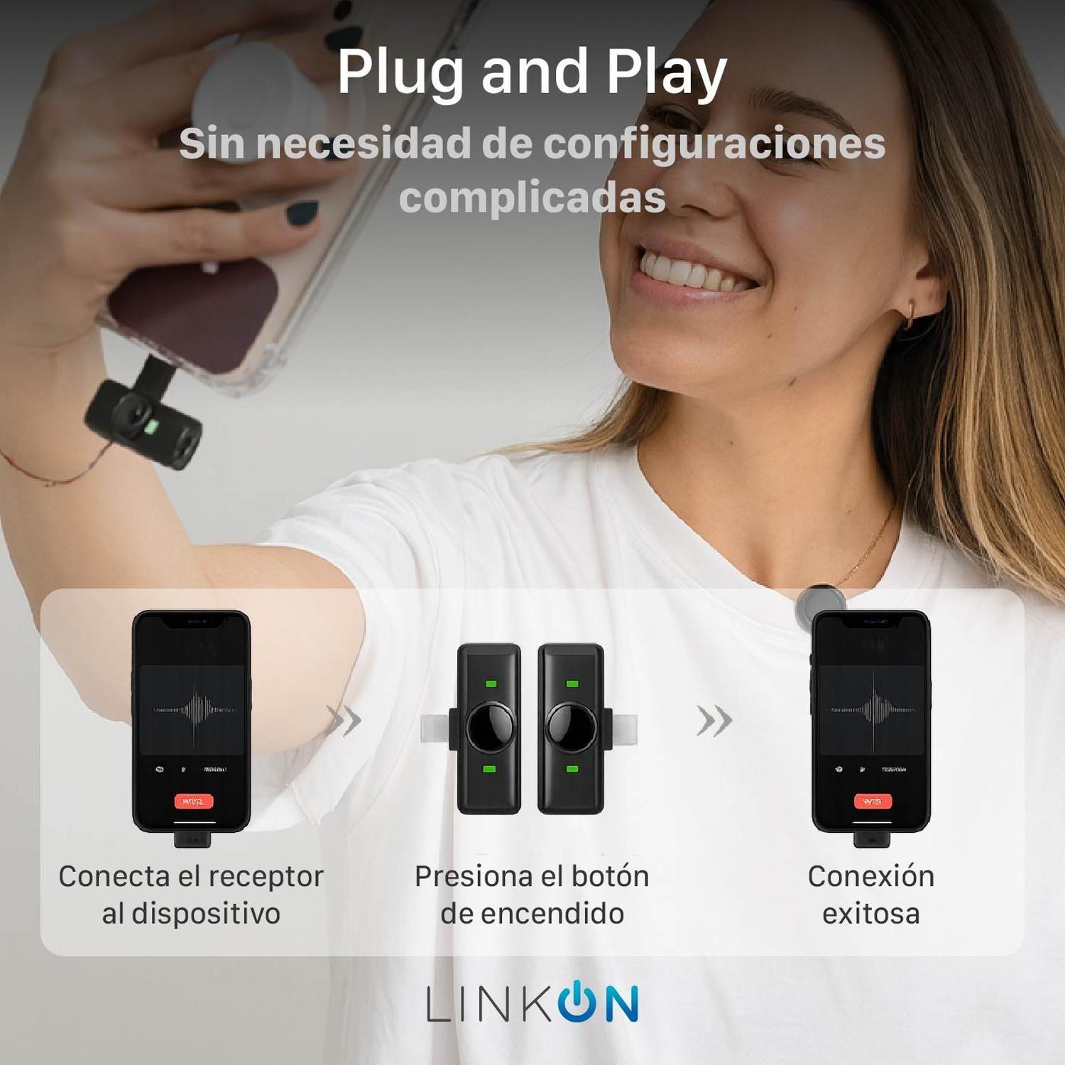 Microfono Inalambrico Tipo Solapa Lavalier Linkon + Estuche-3