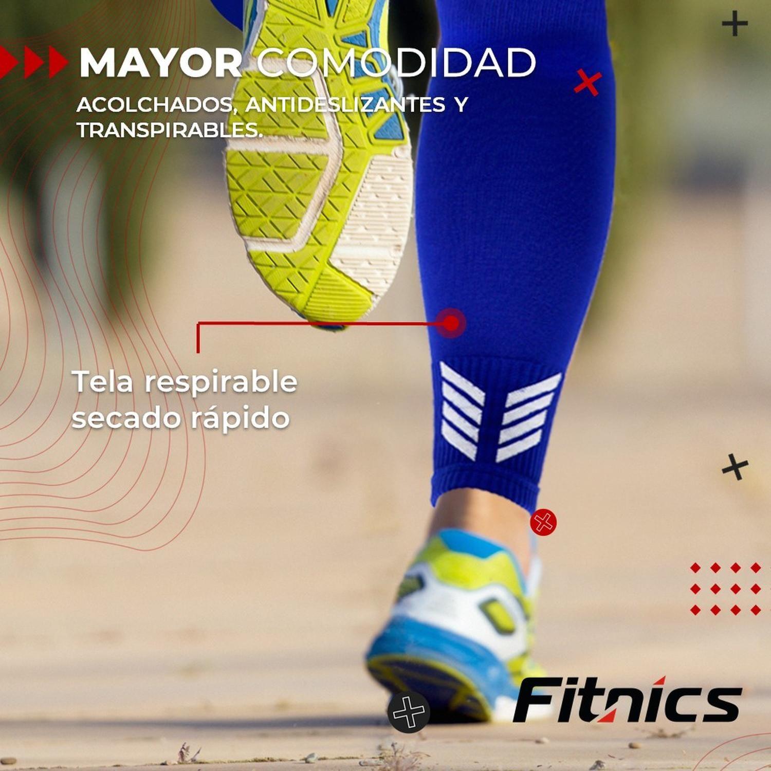 Medias Futbol Deportivas Sin Pie Pantorrillera Fitnics Set 2 azul-5