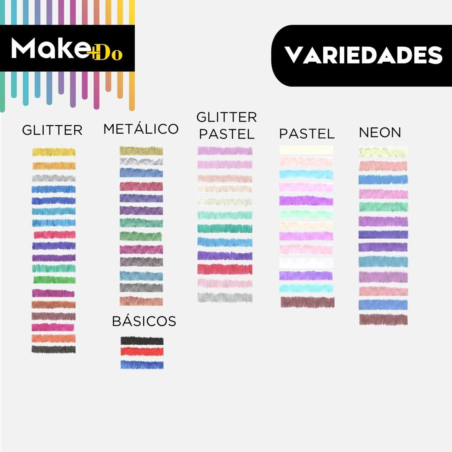 Lapices Gel Set de 72 Colores Incluye Estuche Make+Do-2