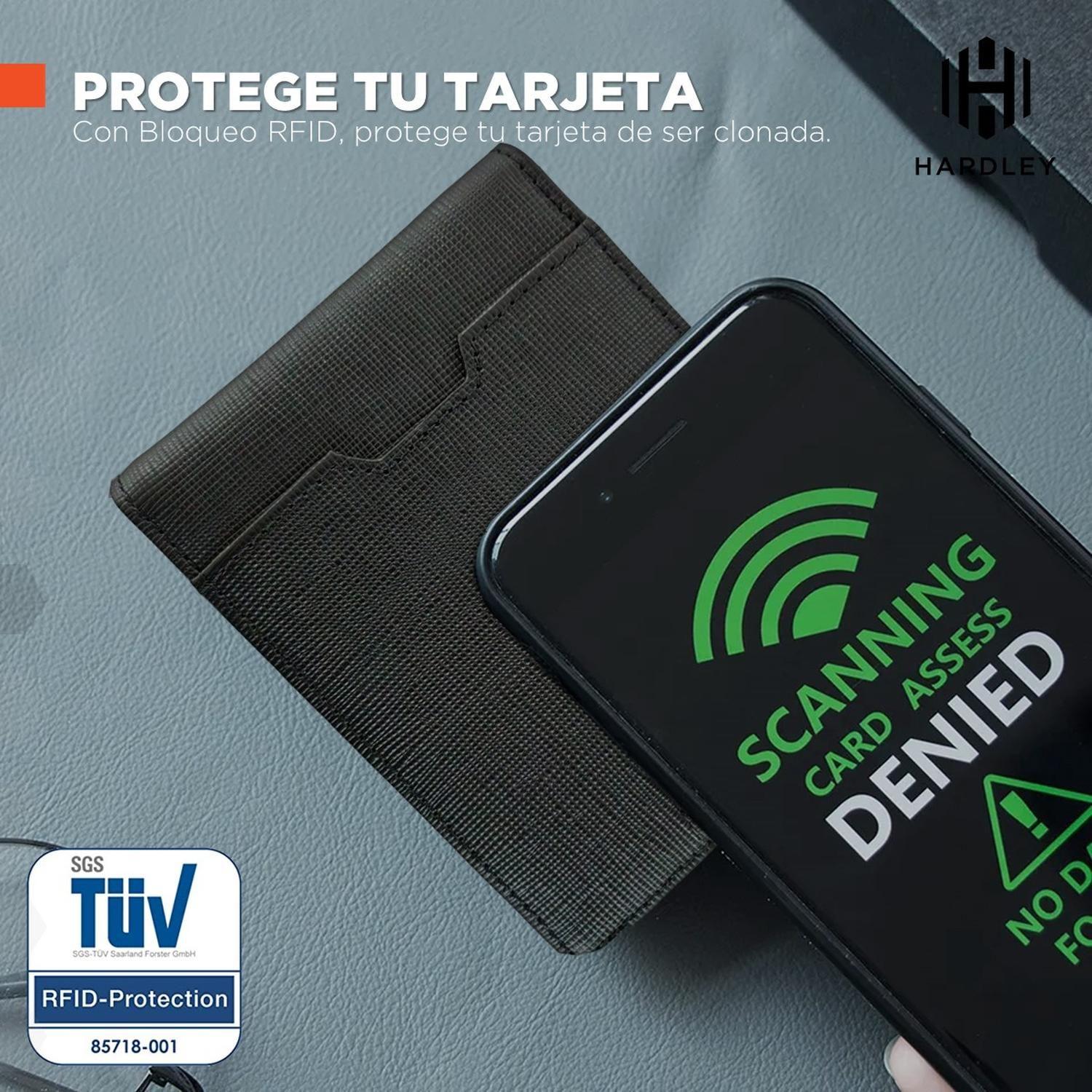 Billetera 100% Cuero Hombre Bloqueo Rfid Tarjetero Hardley-3
