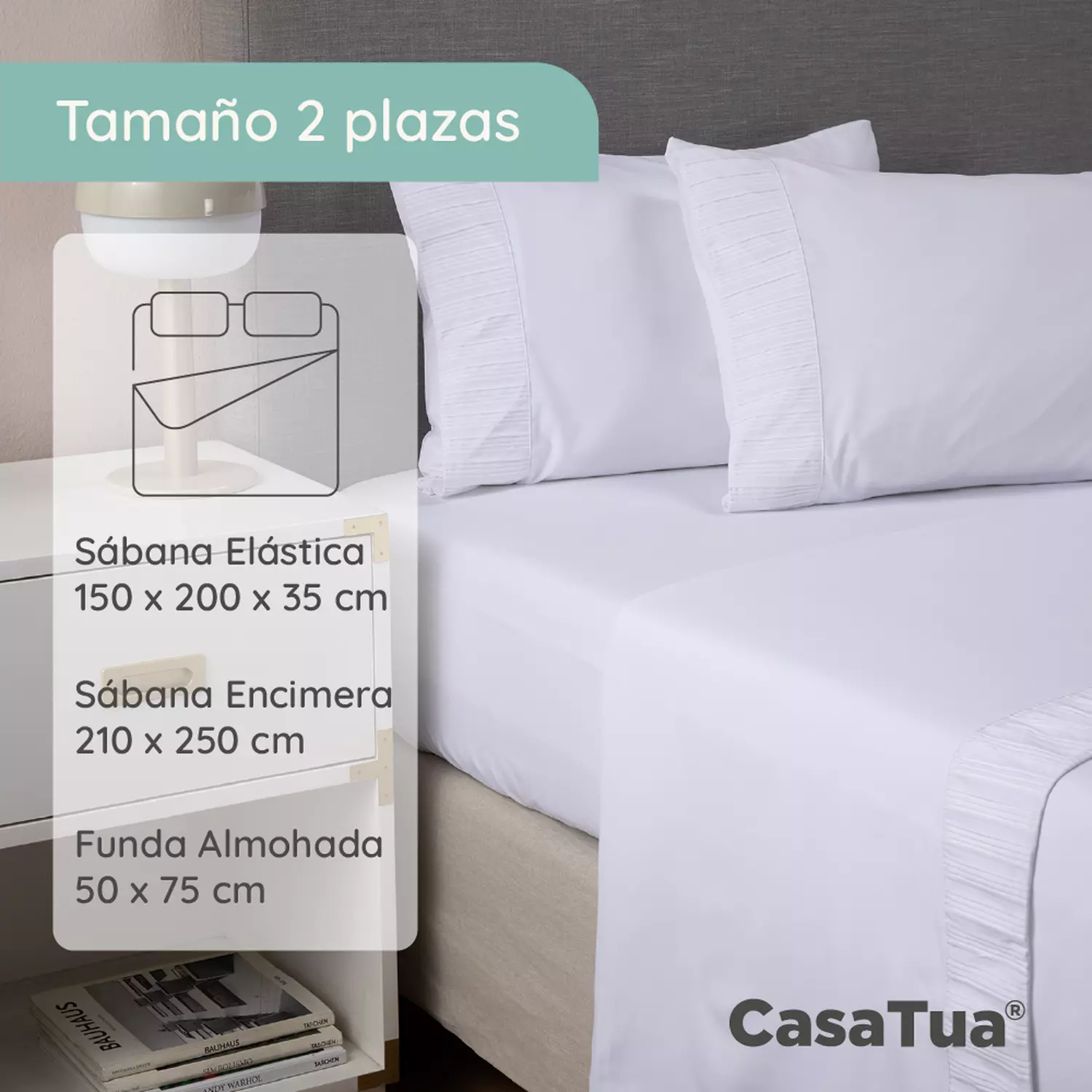 Sabanas Hotel Suave 1800 Casatua + 1 Funda Almohada-2