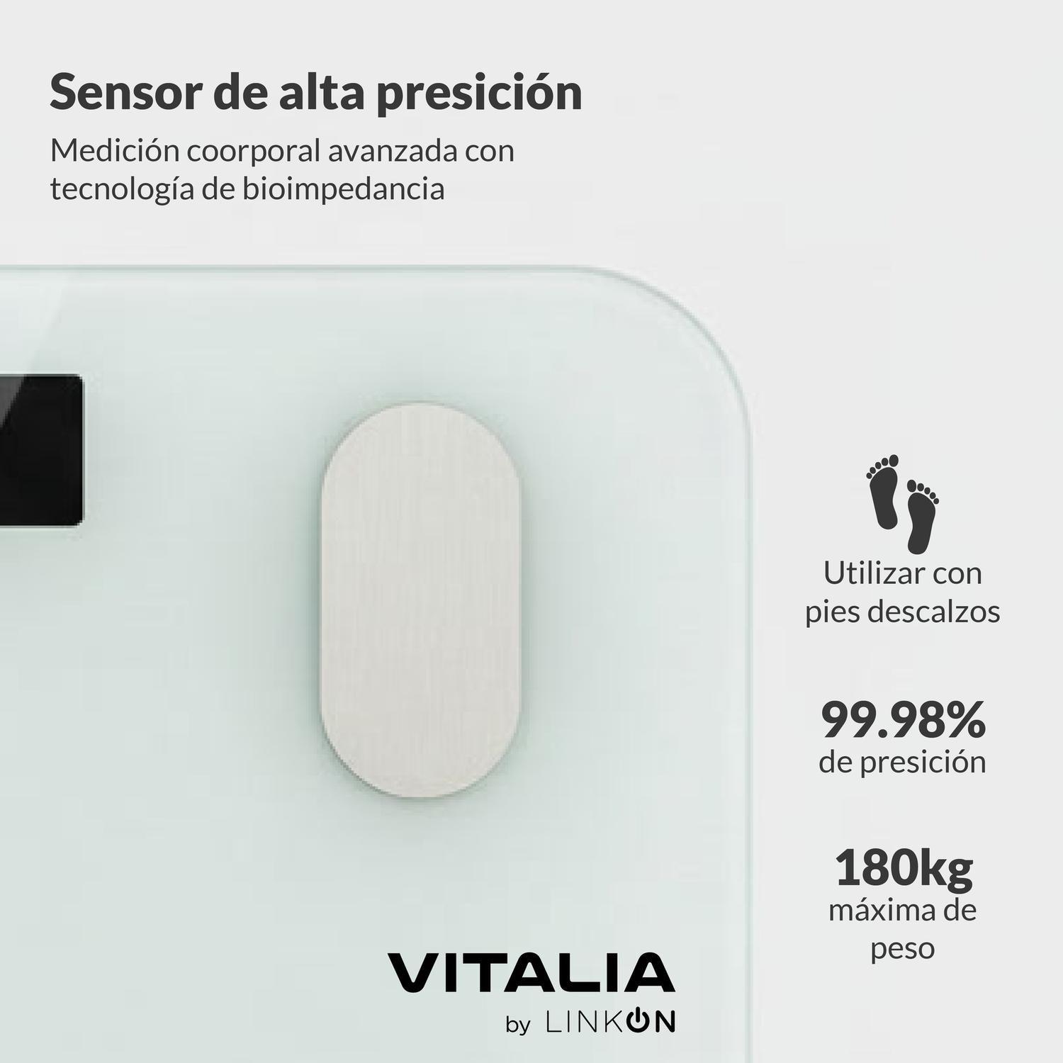 Pesa Inteligente Balanza Digital Vitalia Bluetooth Baño IMC-5