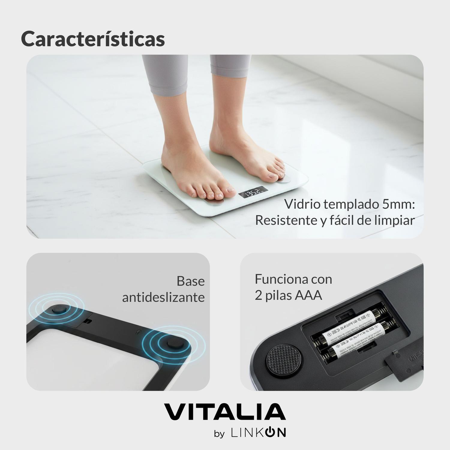 Pesa Inteligente Balanza Digital Vitalia Bluetooth Baño IMC-6