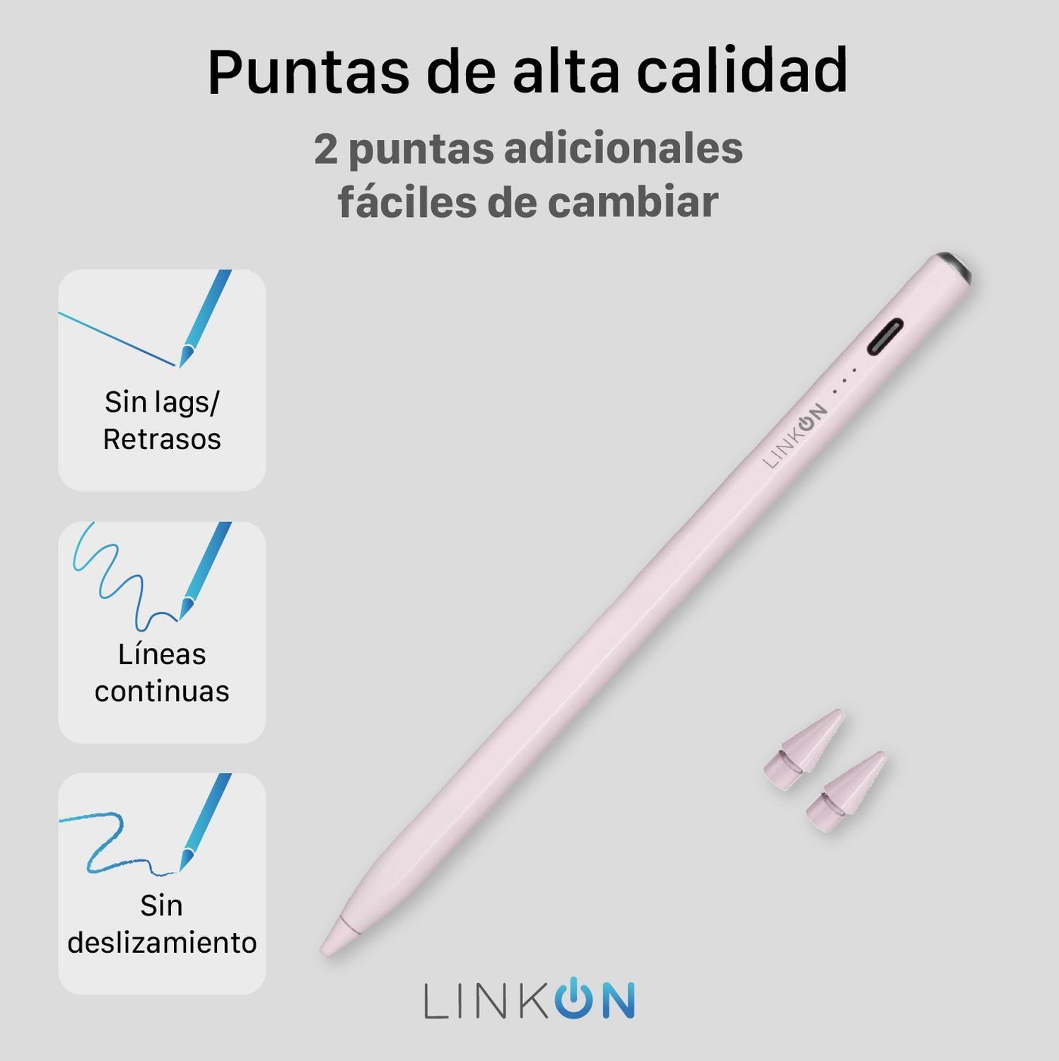 Lapiz Pencil Stylus Tactil Optico Linkon Para iPad Apple Rosado-2