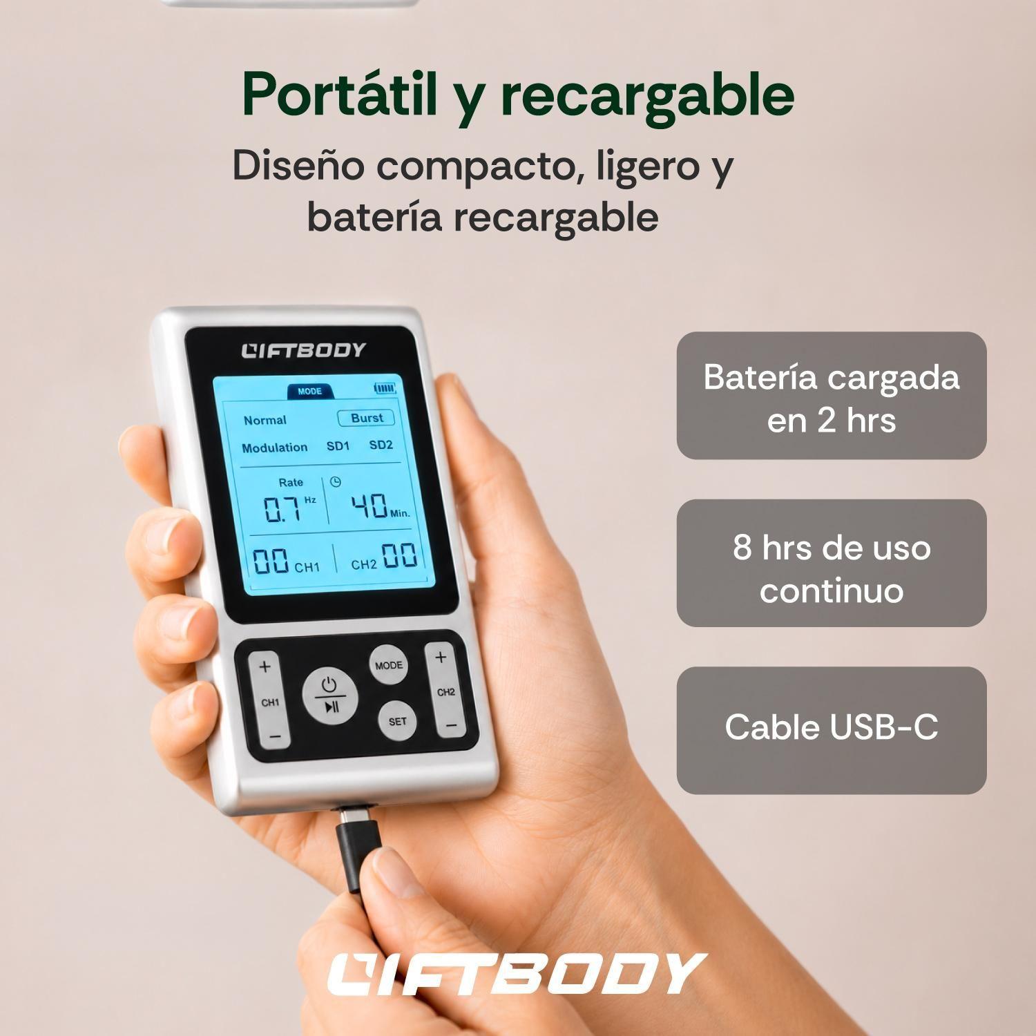 Electroestimulador Tens 8000 Muscular Liftbody Recargable-4