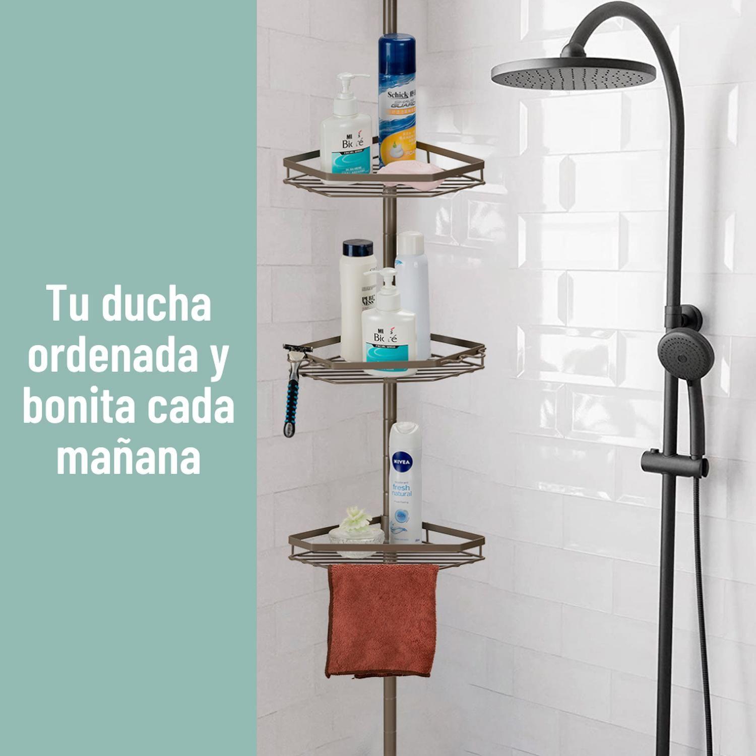 Esquinero De Ducha Metálico Inoxidable Organizador Ajustable-2