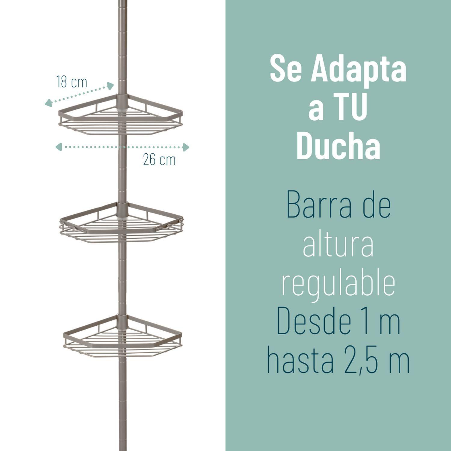 Esquinero De Ducha Metálico Inoxidable Organizador Ajustable-3