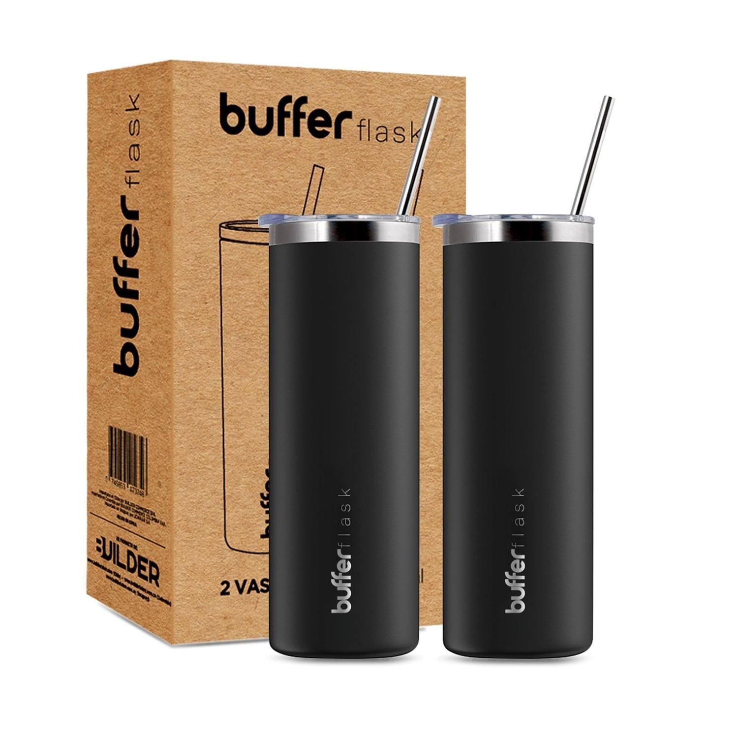 Vasos Termicos Set de 2 Buffer Acero Inoxidable Frío y Calor-0