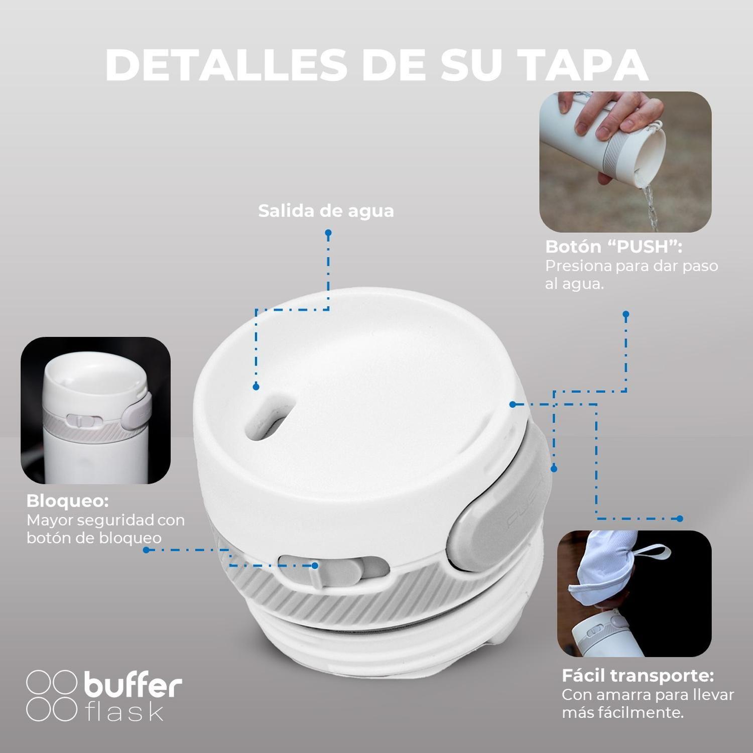 Termo Mug Para Cafe Vaso Termico Mug Buffer 600 ml Sellable blanco-3
