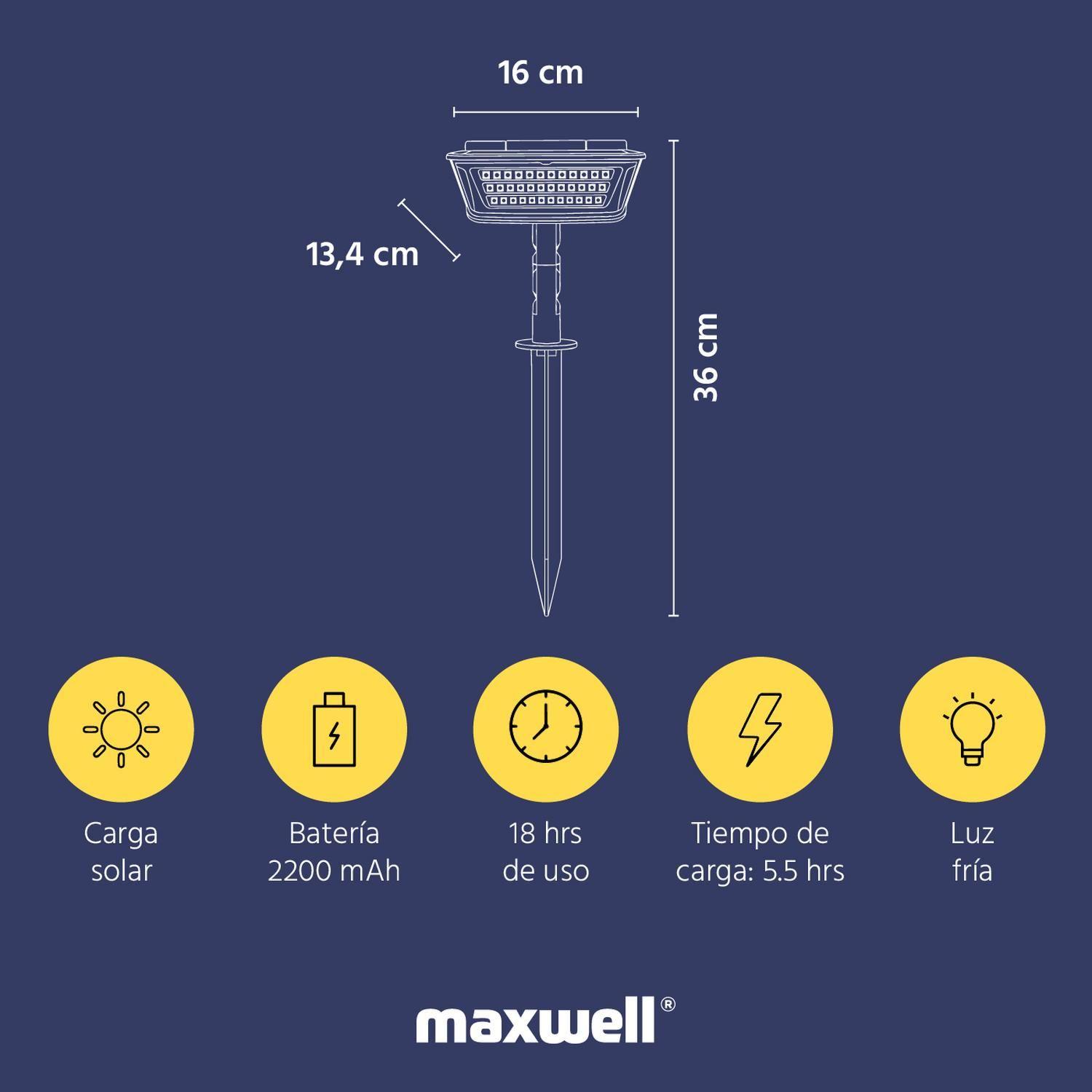 Foco Lampara Estaca Solar LED Maxwell IP64 Alta Intensidad-1