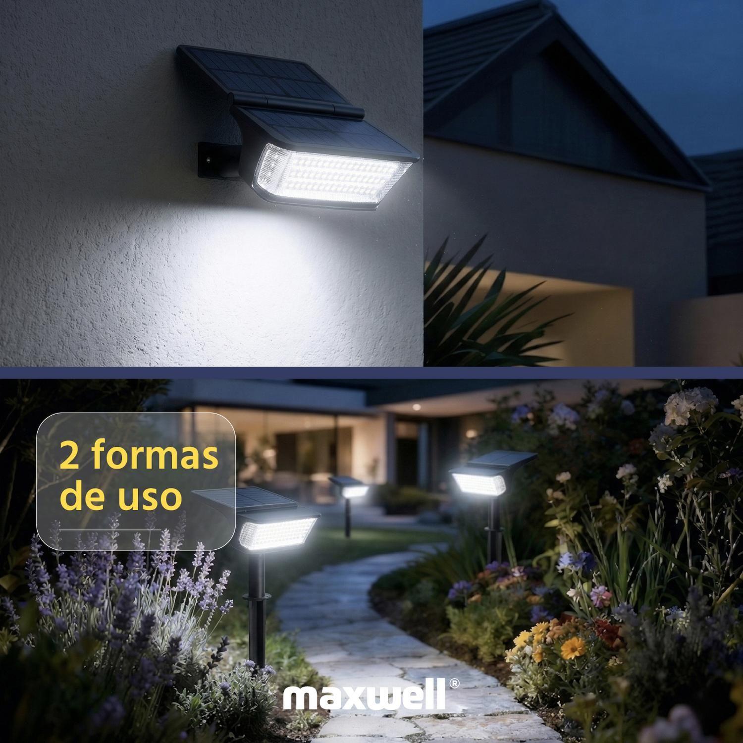 Foco Lampara Estaca Solar LED Maxwell IP64 Alta Intensidad-3