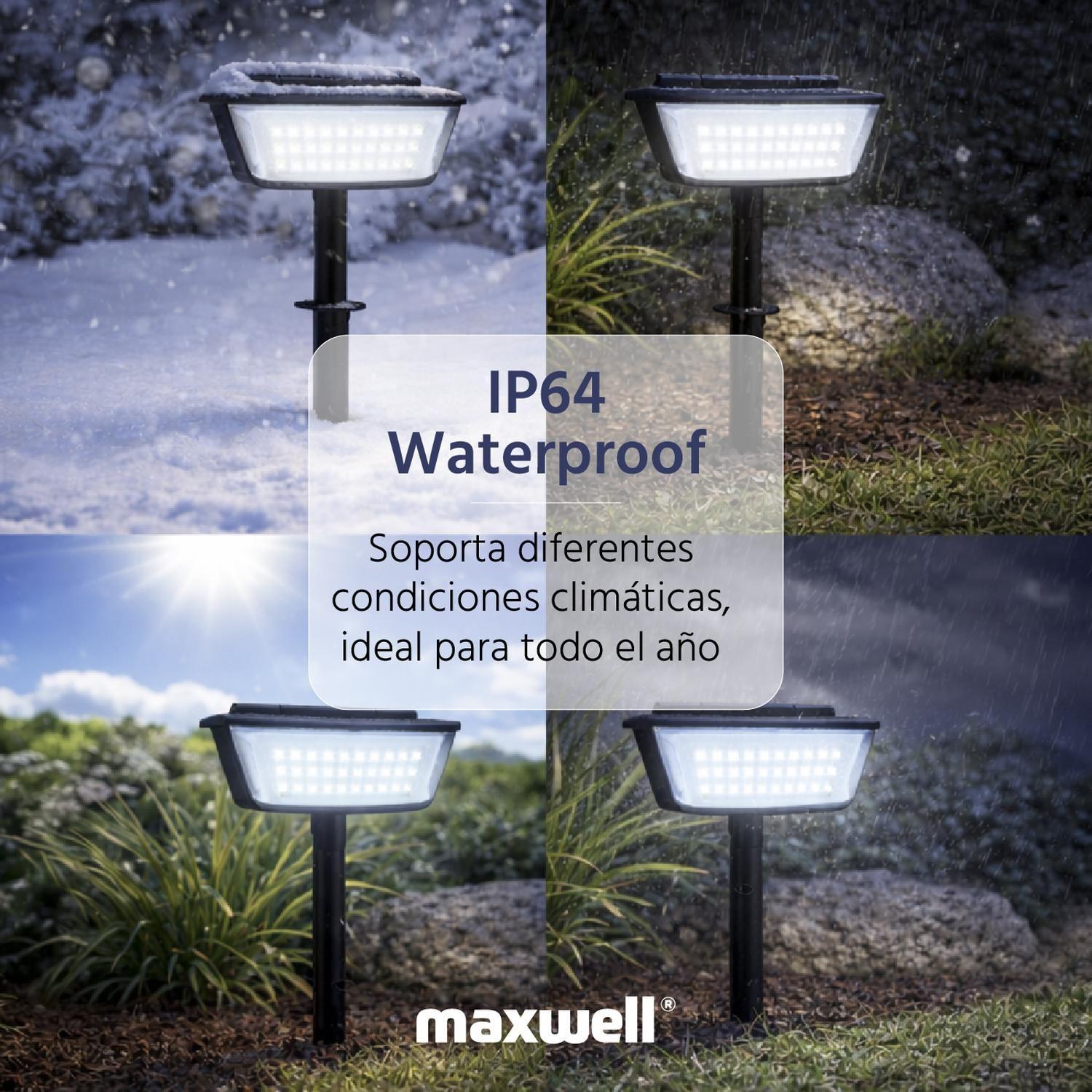 Foco Lampara Estaca Solar LED Maxwell IP64 Alta Intensidad-5