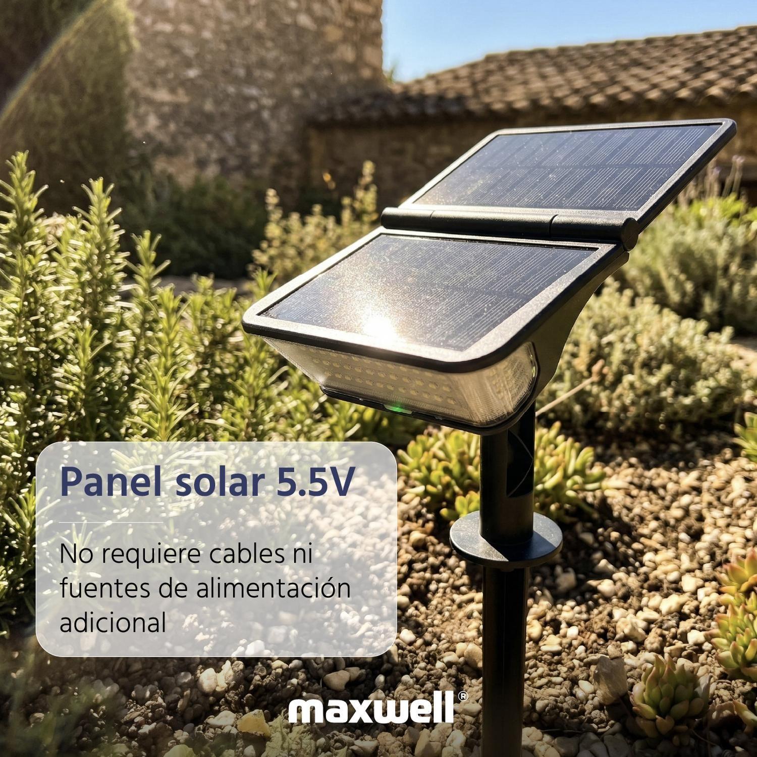 Foco Lampara Estaca Solar LED Maxwell IP64 Alta Intensidad-6