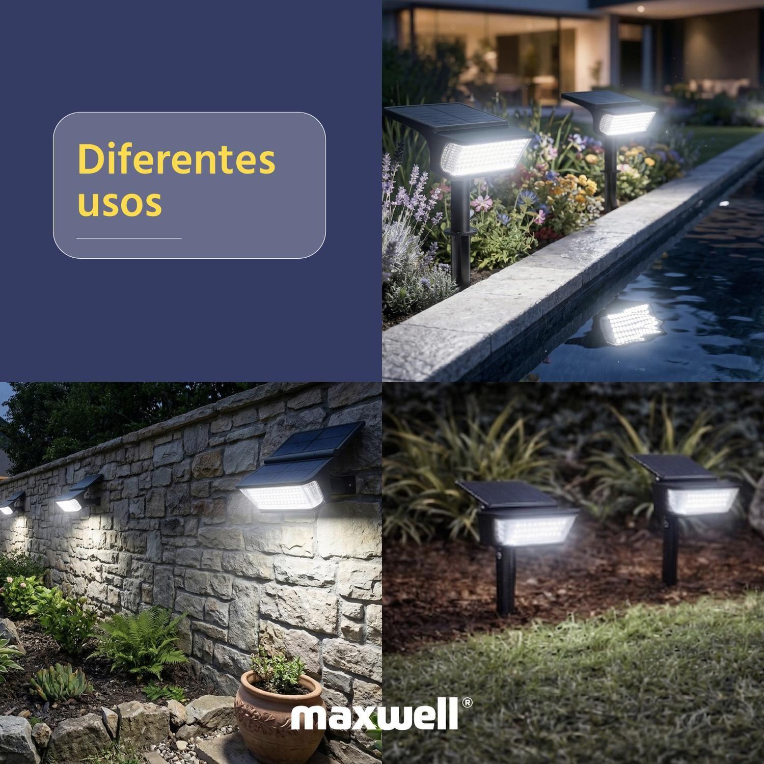 Foco Lampara Estaca Solar LED Maxwell IP64 Alta Intensidad-8