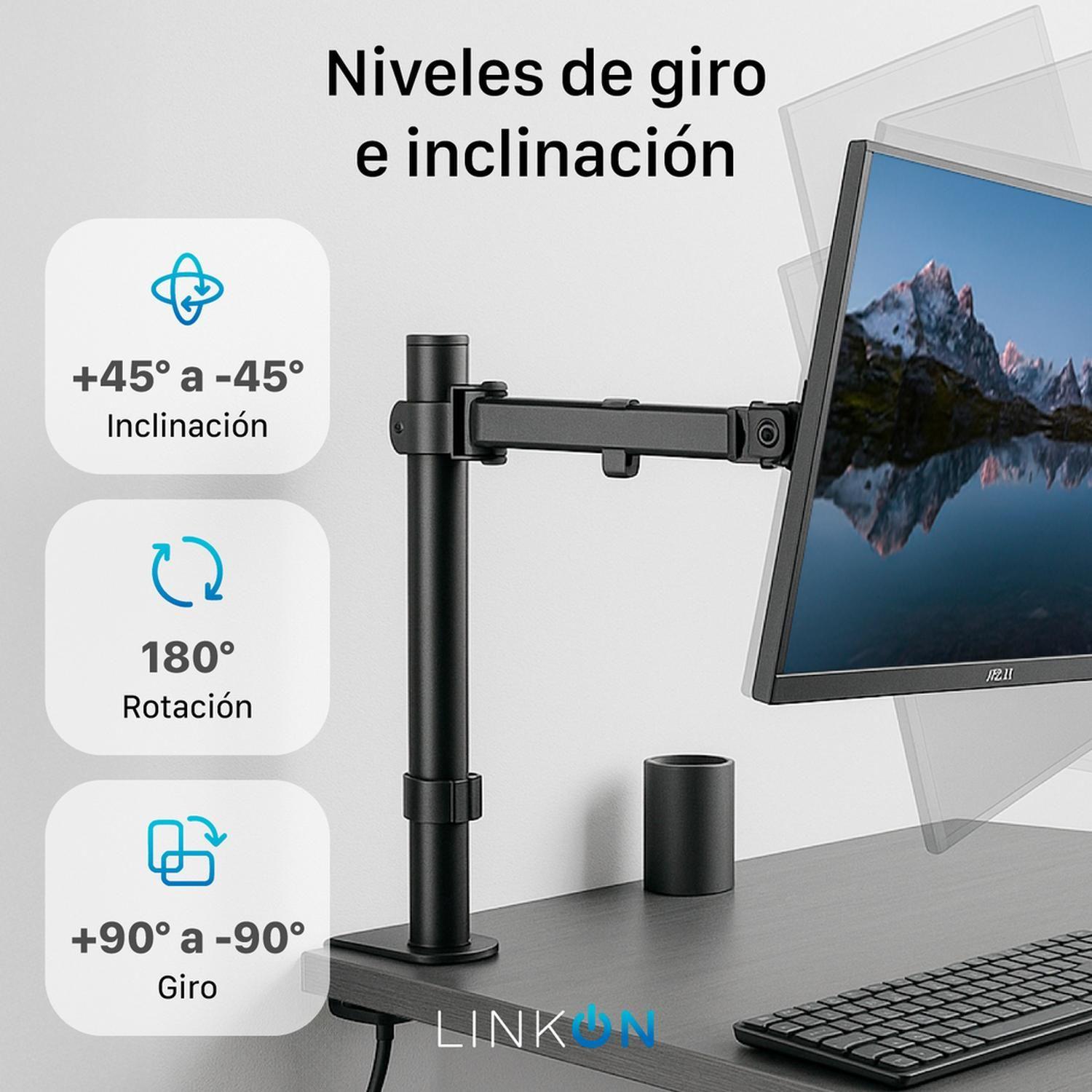 Soporte Brazo Para Monitor Vertical De Escritorio Linkon-7